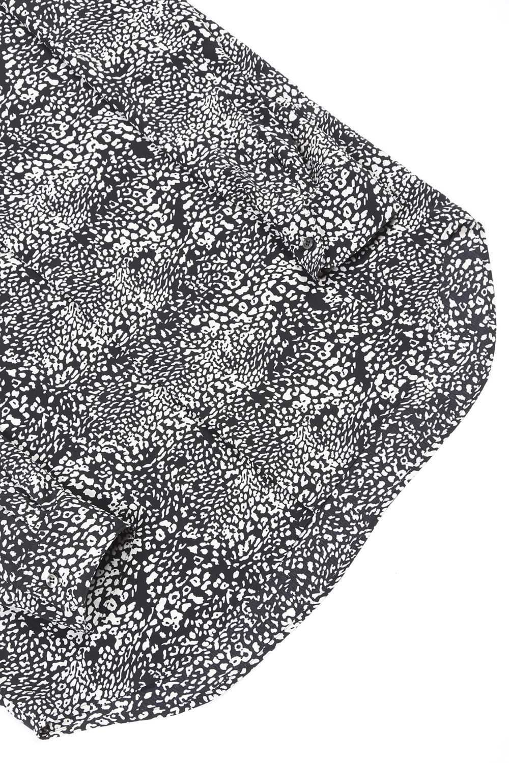 シフォンレオパードプリントシャツ ブラック オフホワイト