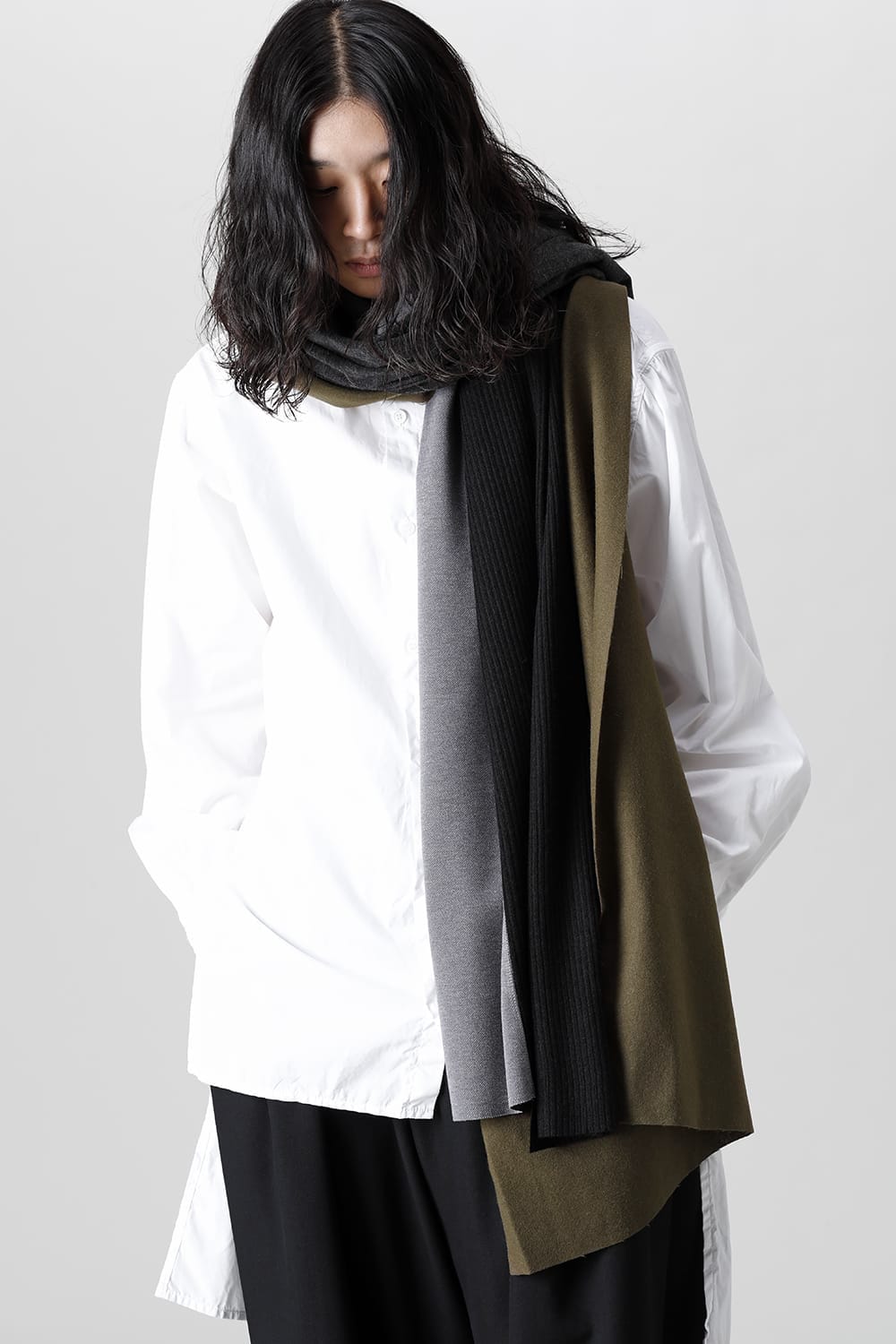 ジャージー スカーフ 'ラップ' Khaki Mix