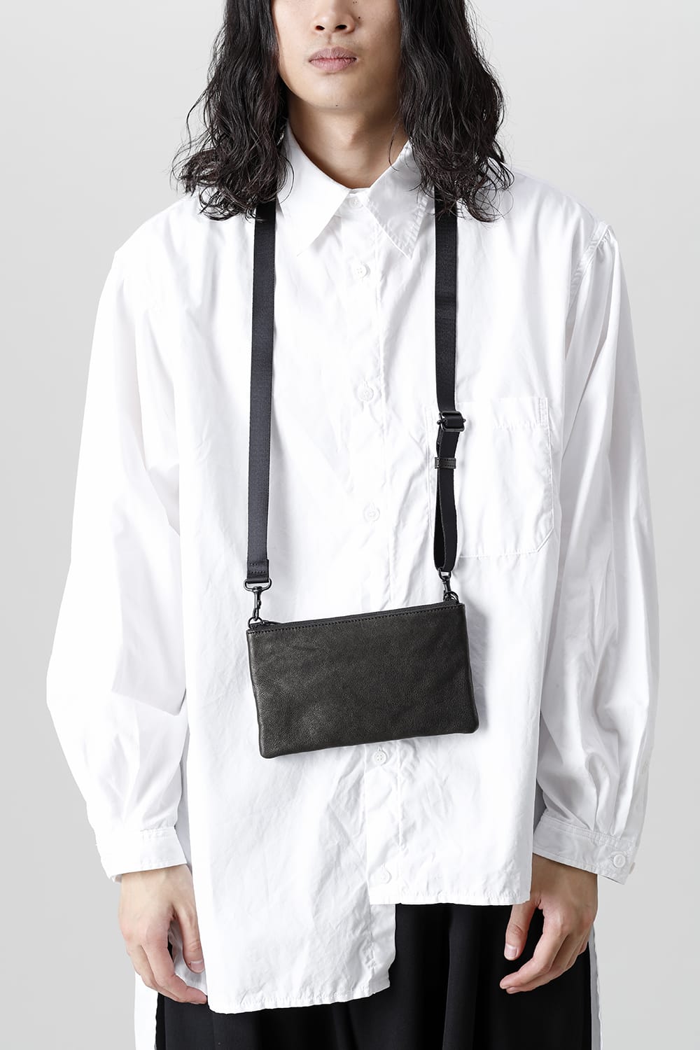 Leather minimini sacoche 'shine' B.Black