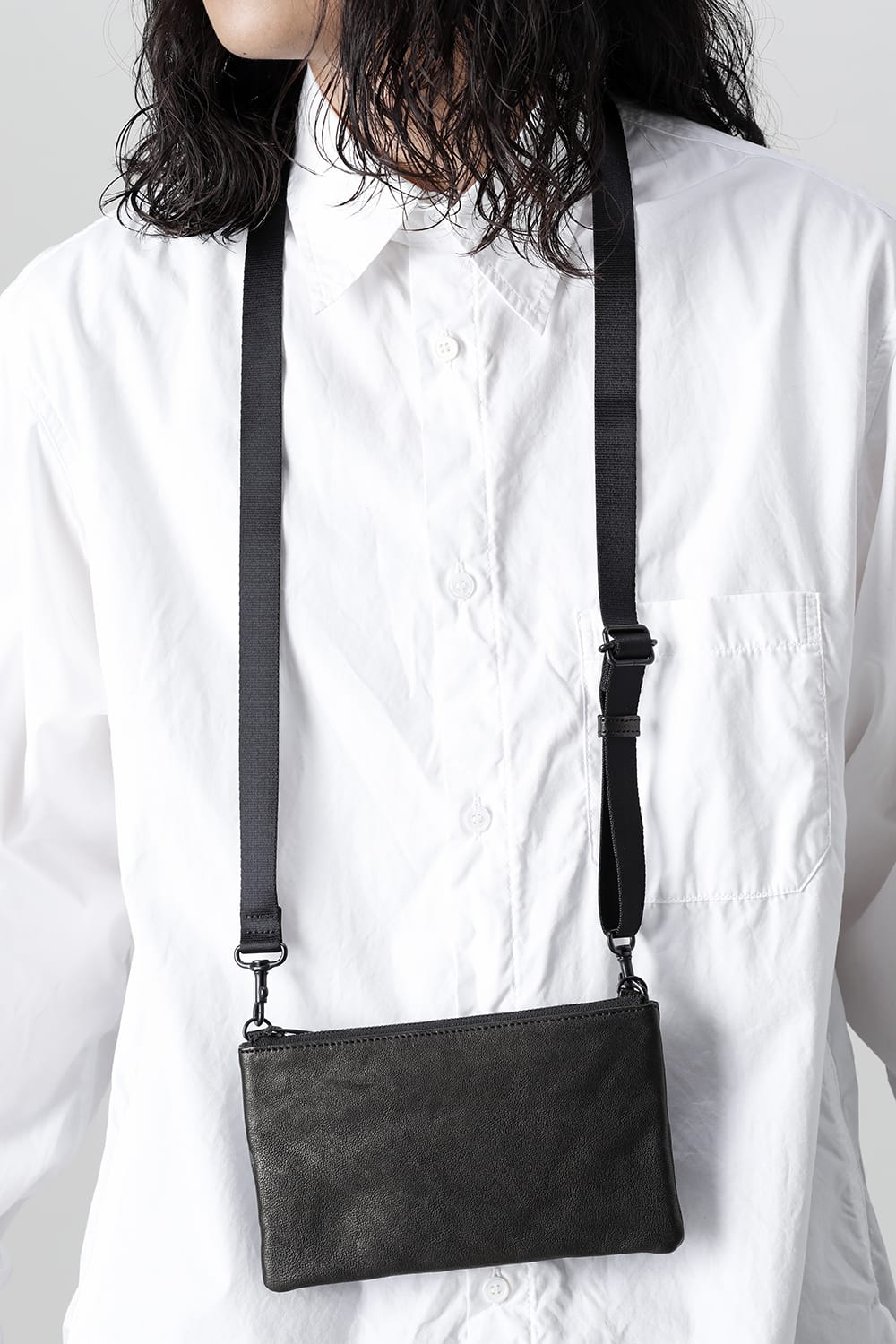 Leather minimini sacoche 'shine' B.Black