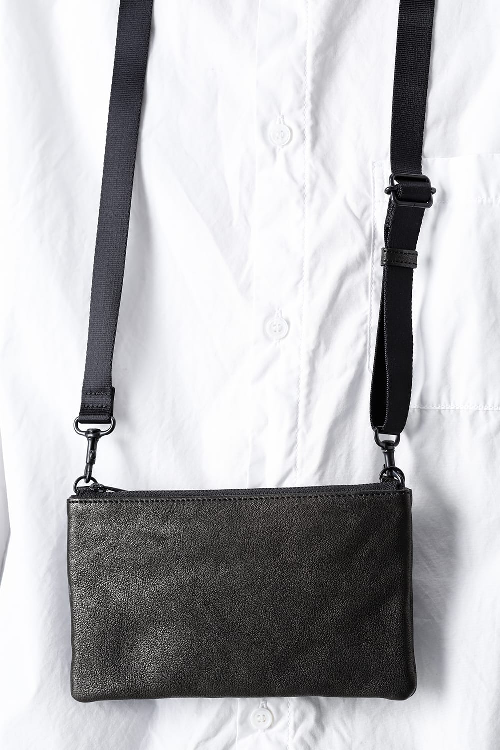 Leather minimini sacoche 'shine' B.Black