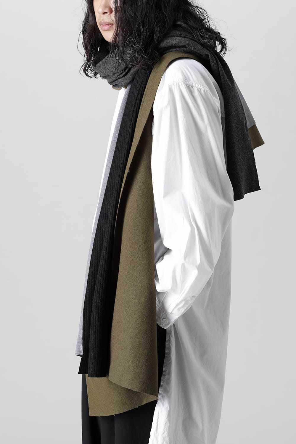 ジャージー スカーフ 'ラップ' Khaki Mix