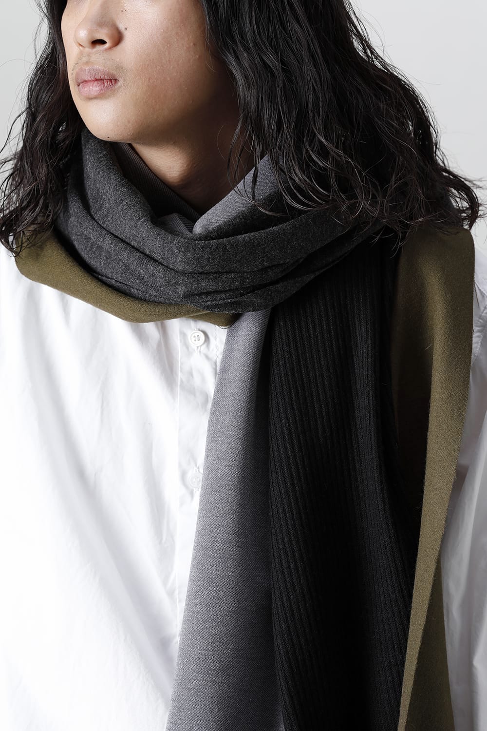 ジャージー スカーフ 'ラップ' Khaki Mix