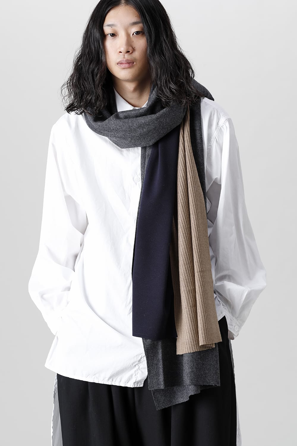 ジャージー スカーフ 'ラップ' Gray Mix