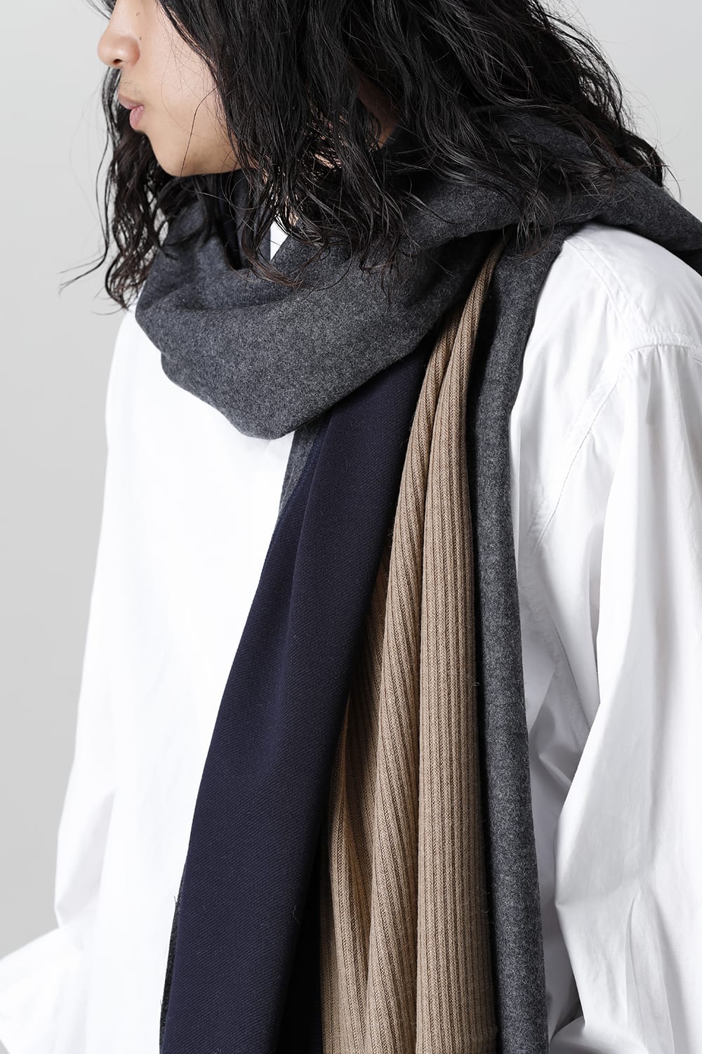 ジャージー スカーフ 'ラップ' Gray Mix