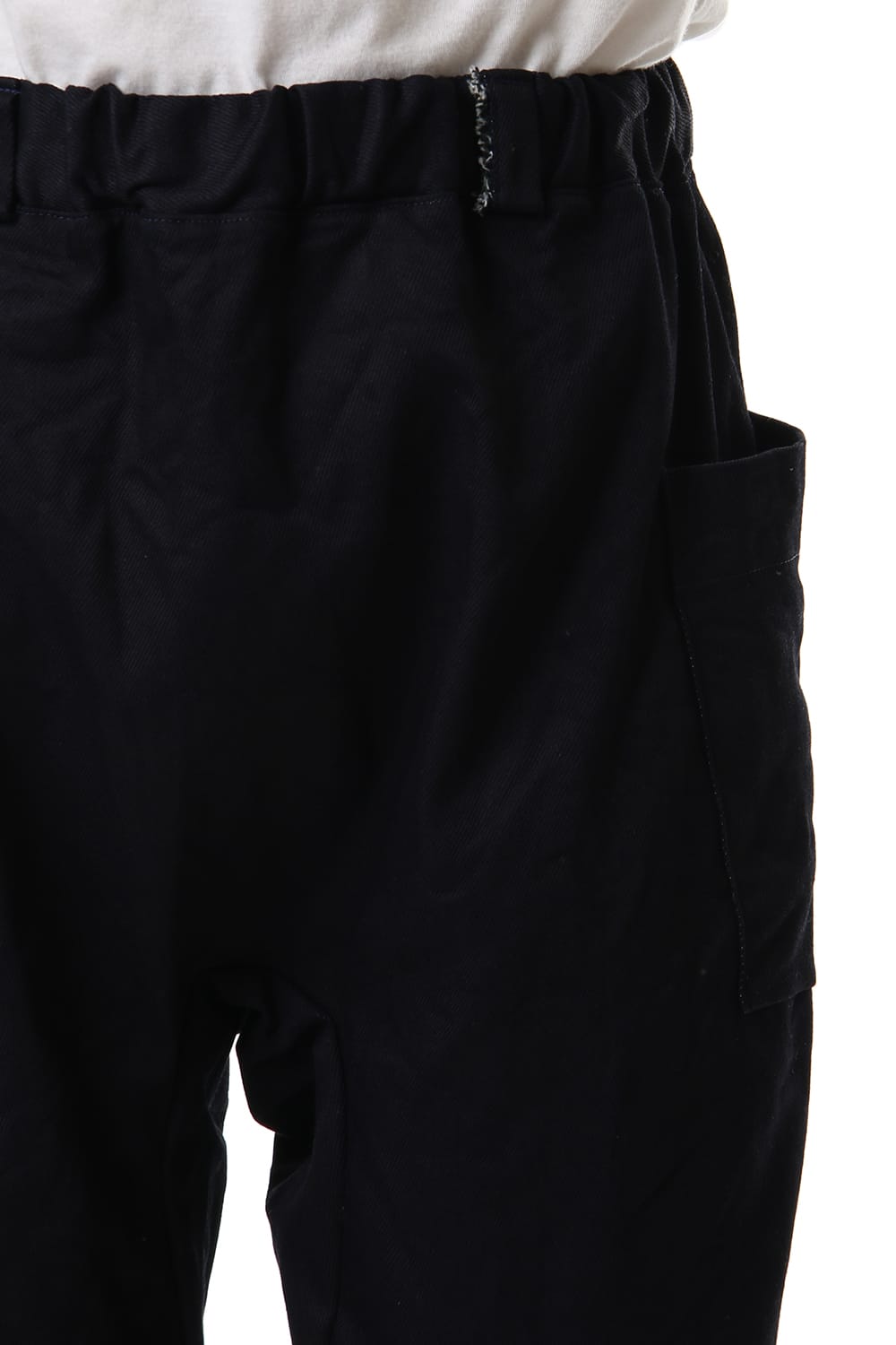 Cotton Drill Raised Back Cropped Pants Navy