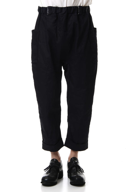 Cotton Drill Raised Back Cropped Pants Navy