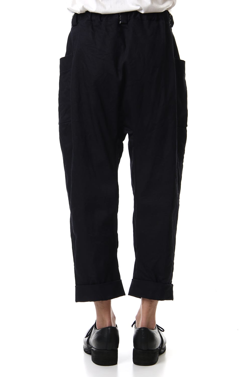 Cotton Drill Raised Back Cropped Pants Navy