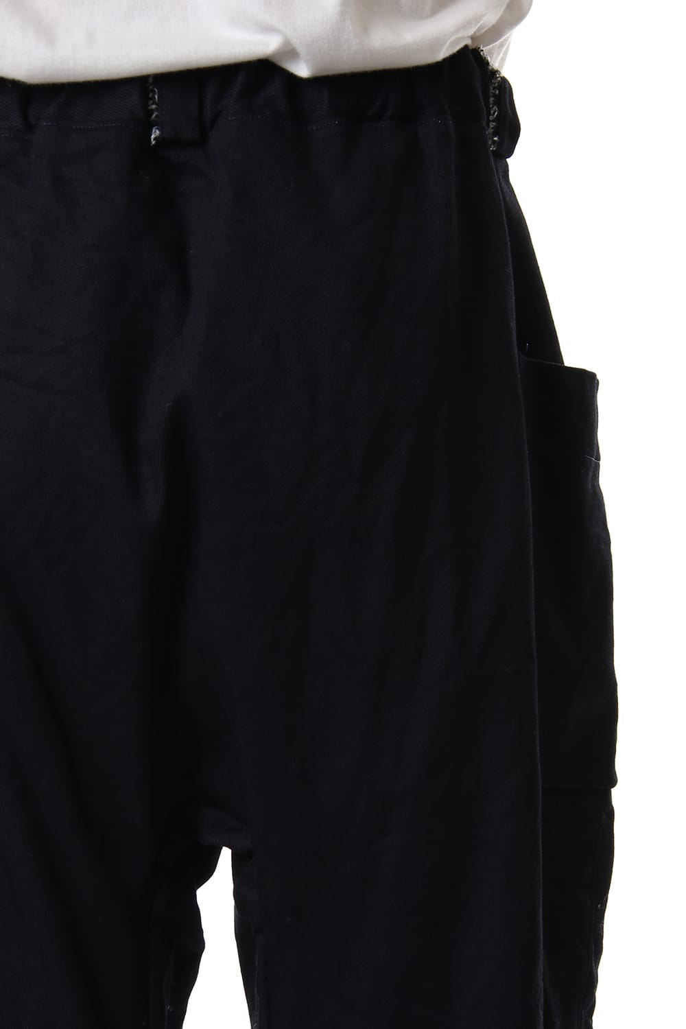 Cotton Drill Raised Back Cropped Pants Navy