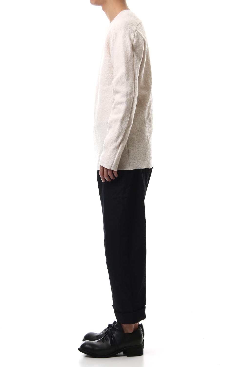 Cotton Drill Raised Back Cropped Pants Navy