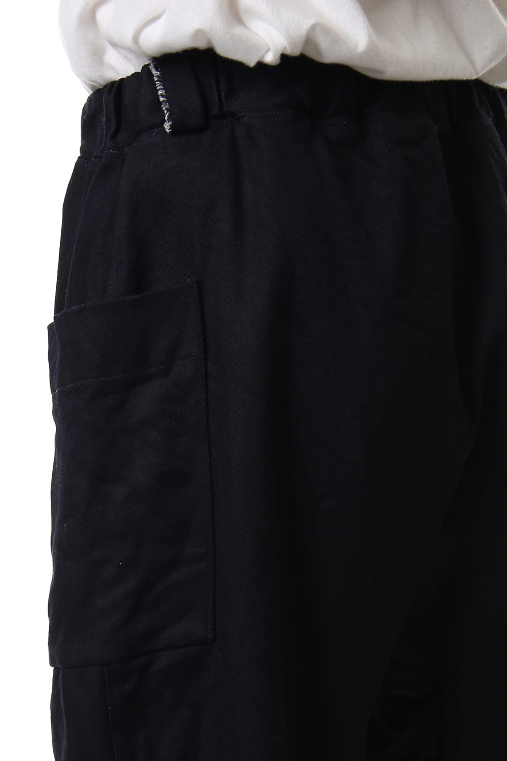 Cotton Drill Raised Back Cropped Pants Navy