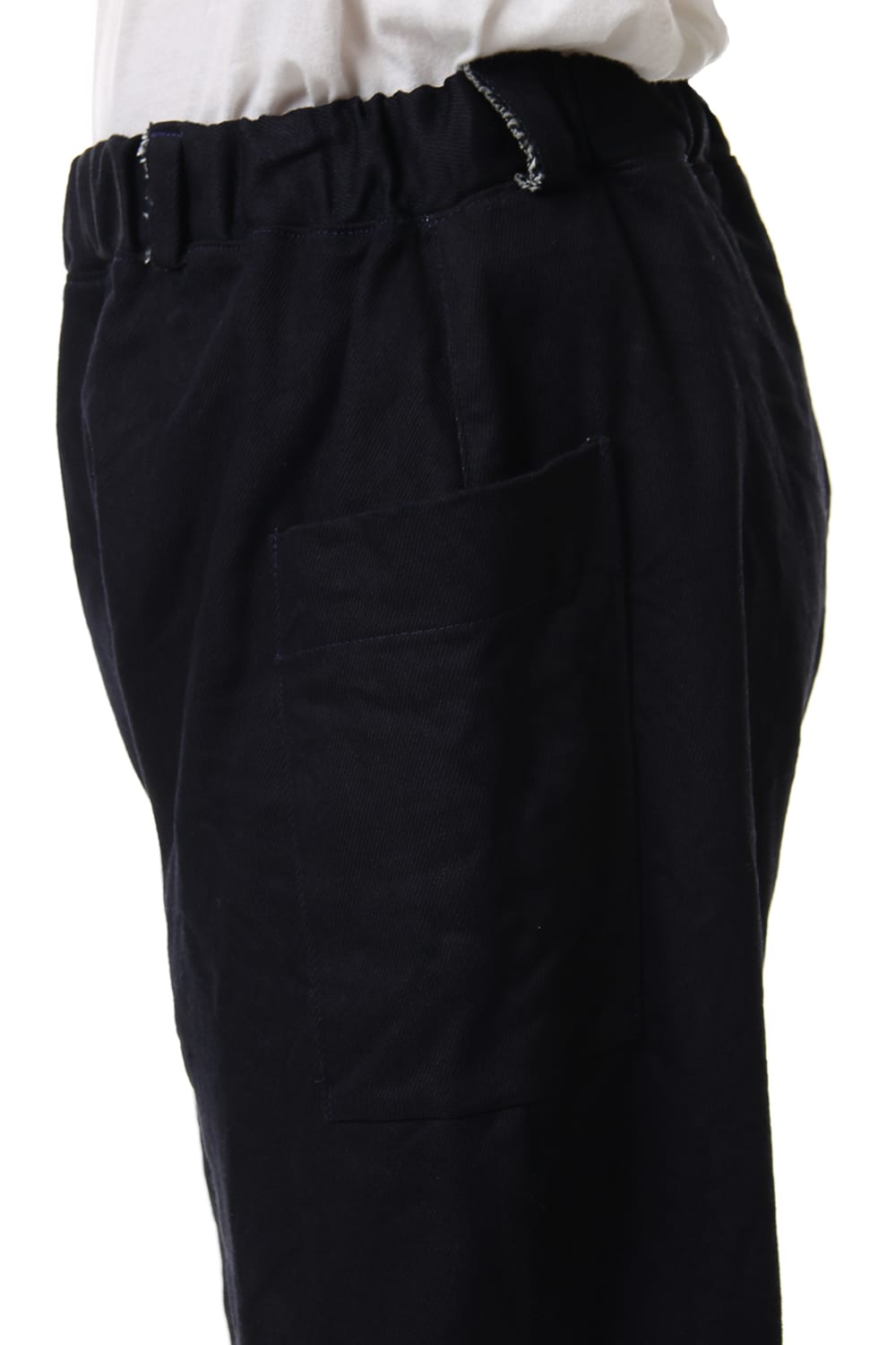 Cotton Drill Raised Back Cropped Pants Navy