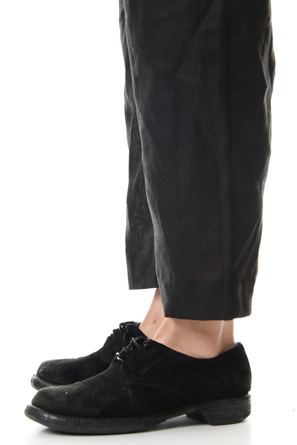 Linen Cropped Pants Black