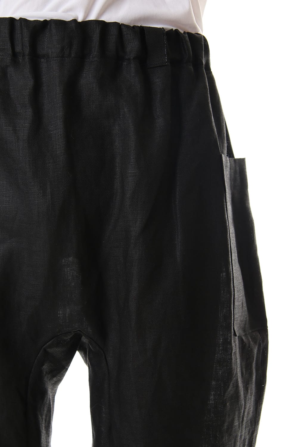 Linen Cropped Pants Black