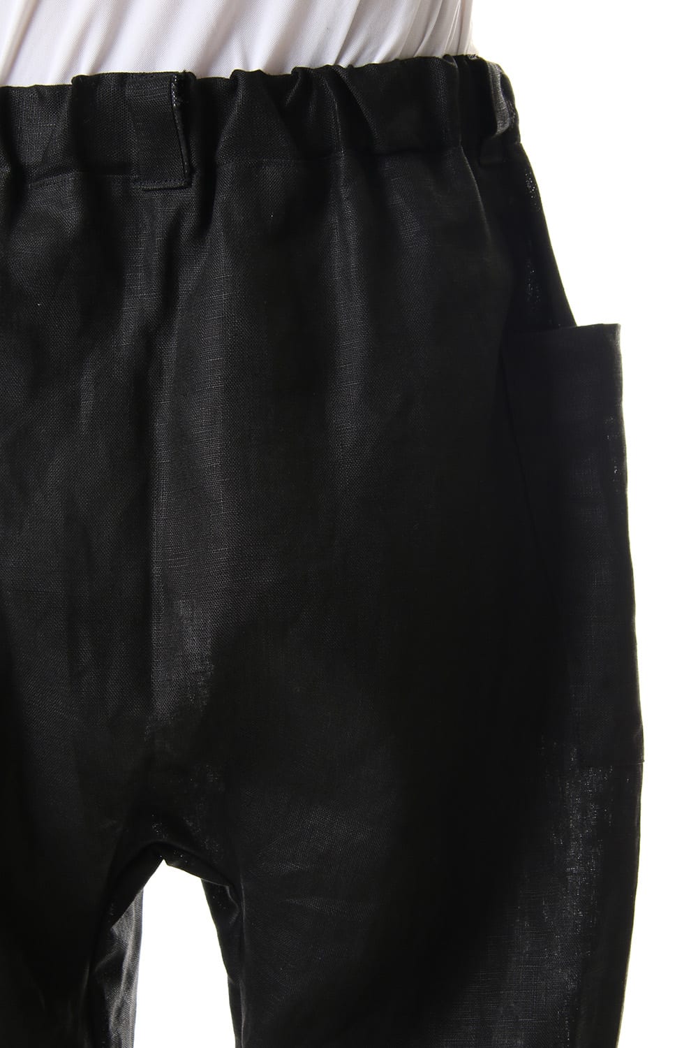 Linen Cropped Pants Black