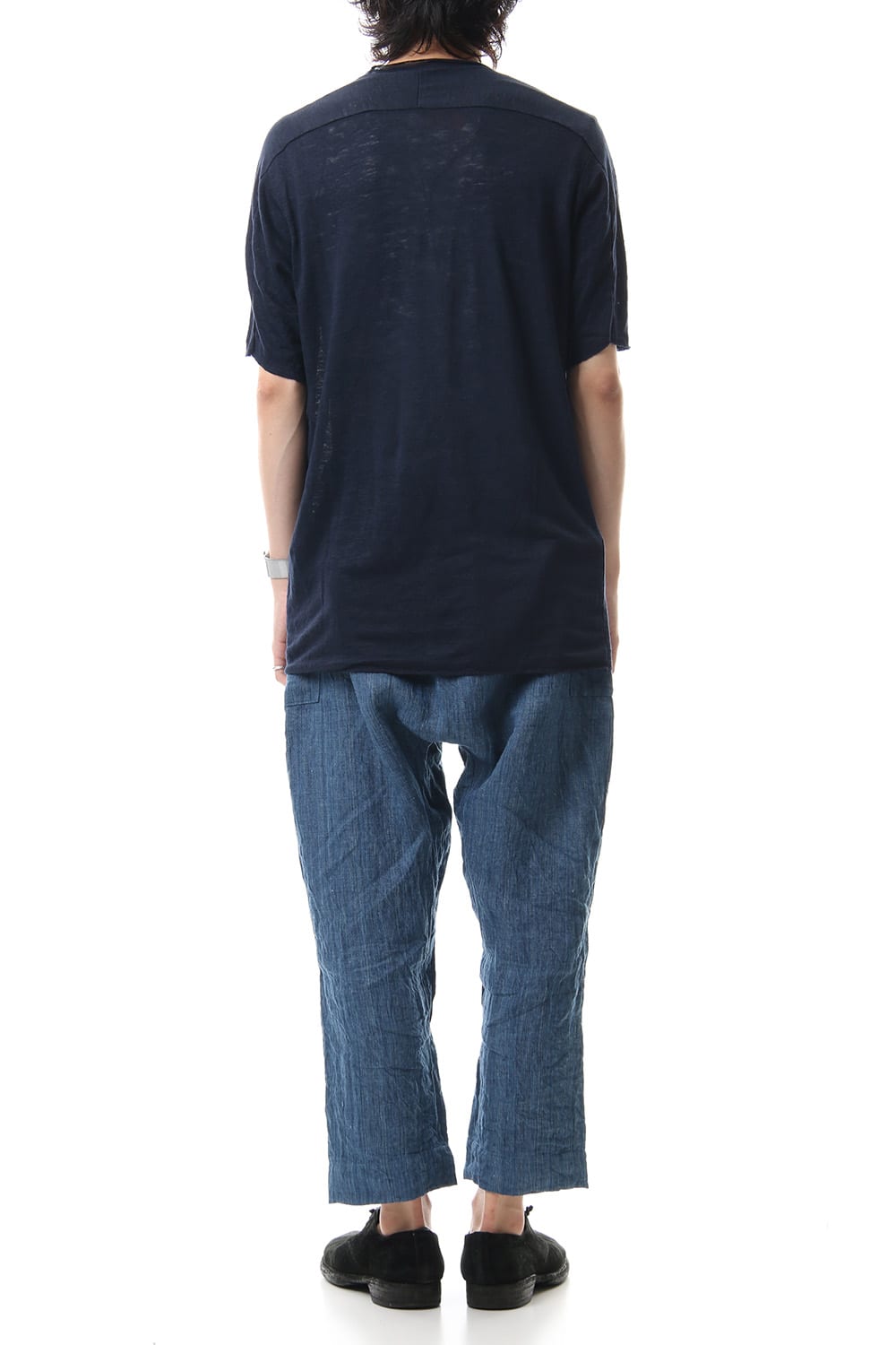 Linen Cropped Pants Indigo