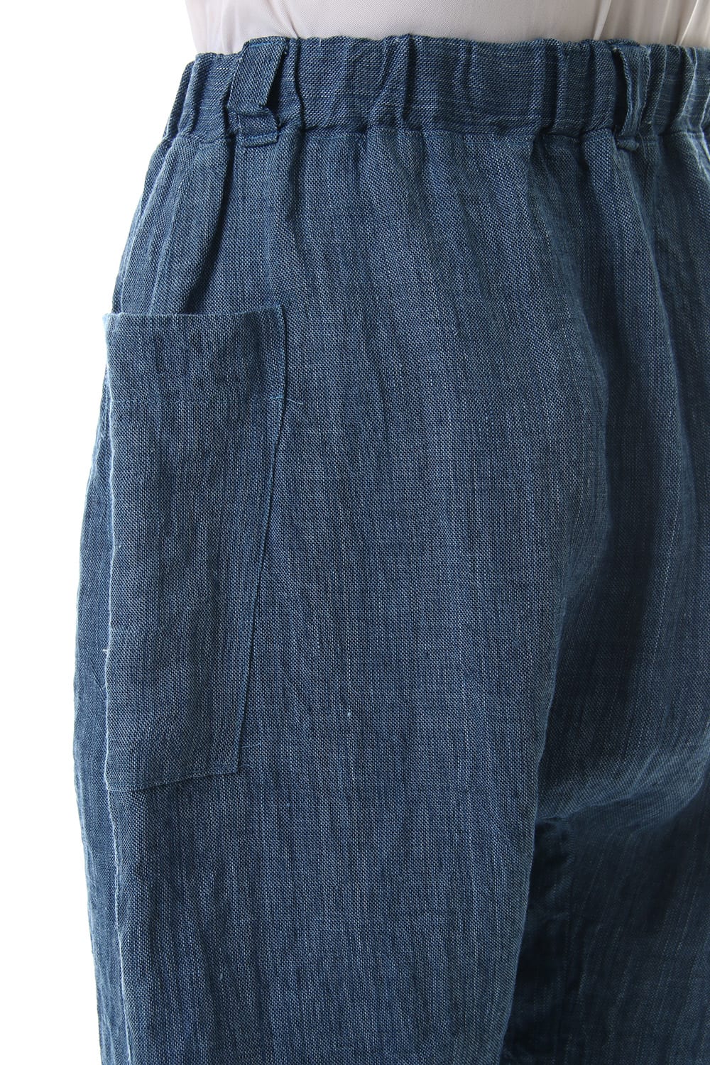 Linen Cropped Pants Indigo