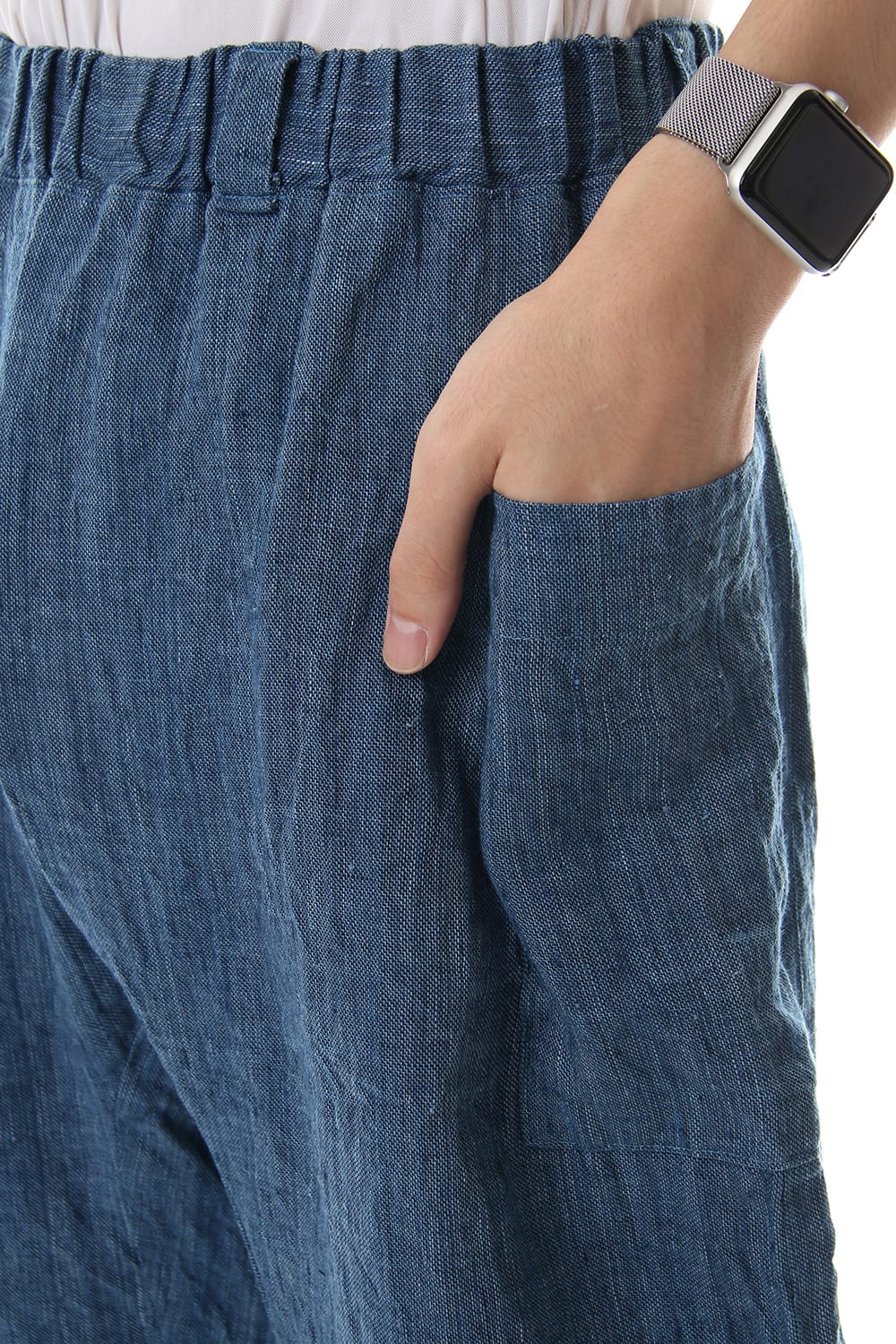 Linen Cropped Pants Indigo