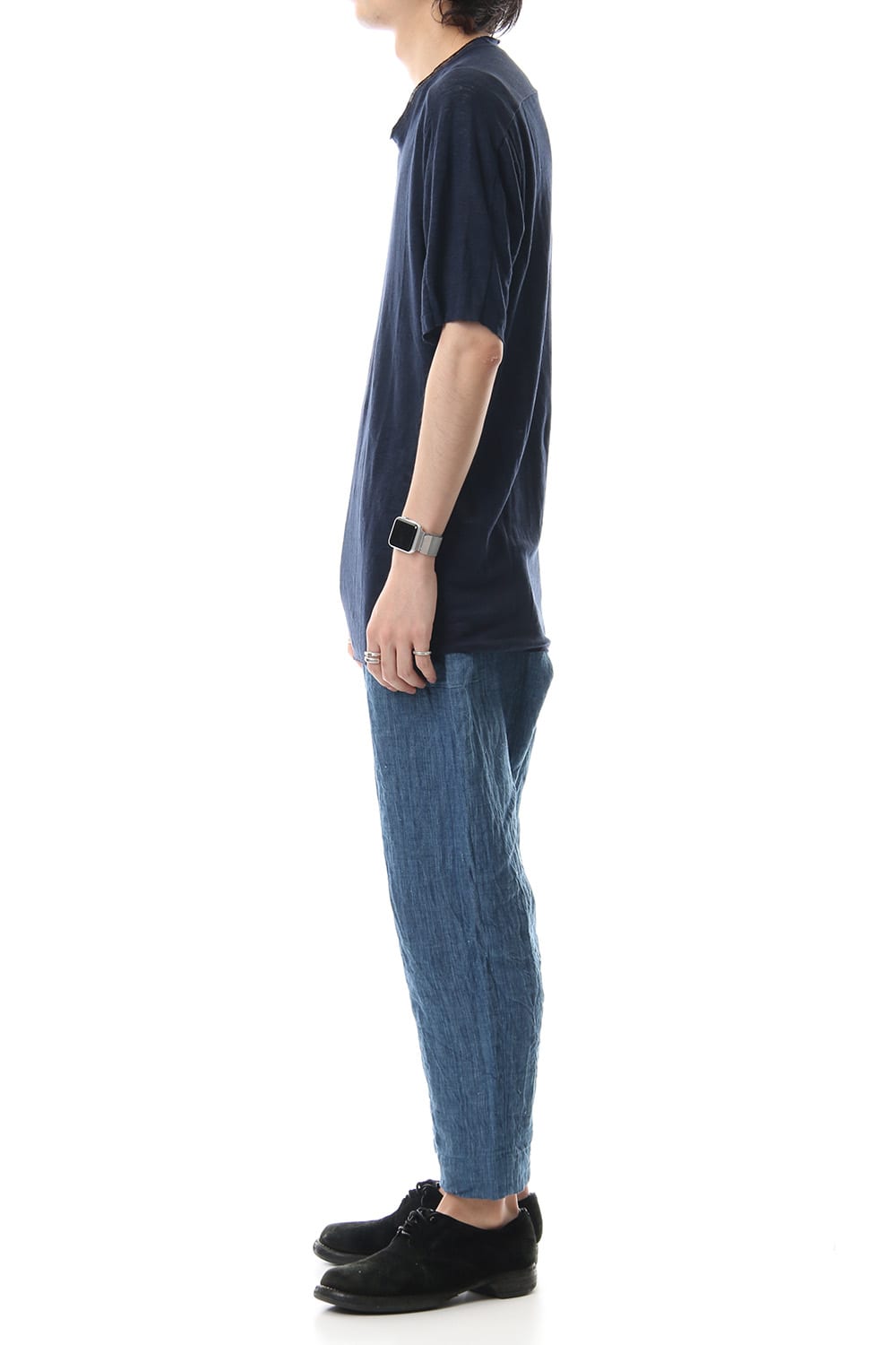 Linen Cropped Pants Indigo