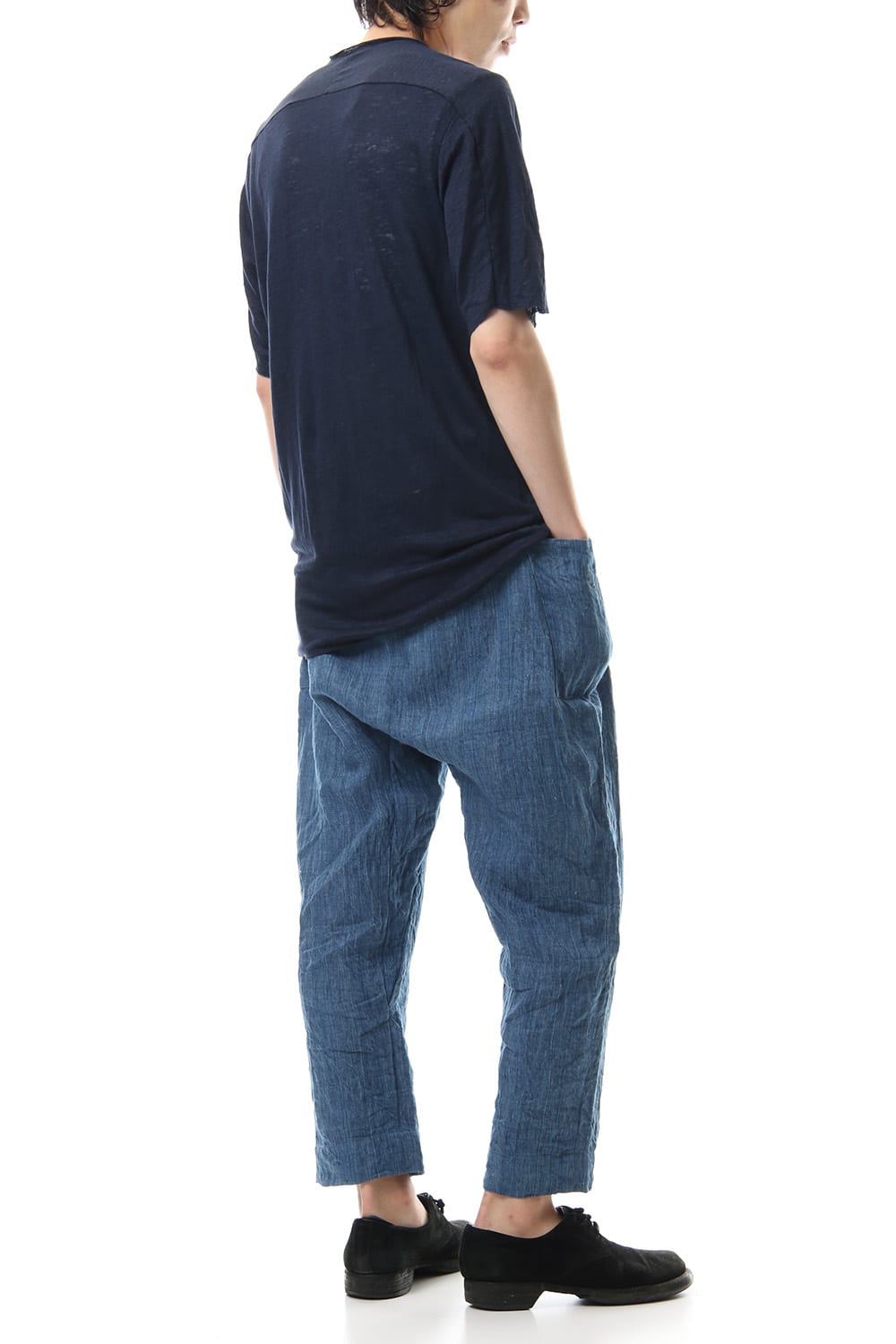 Linen Cropped Pants Indigo