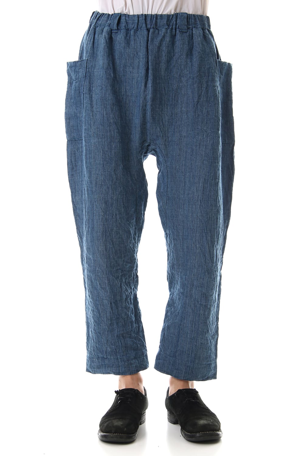Linen Cropped Pants Indigo