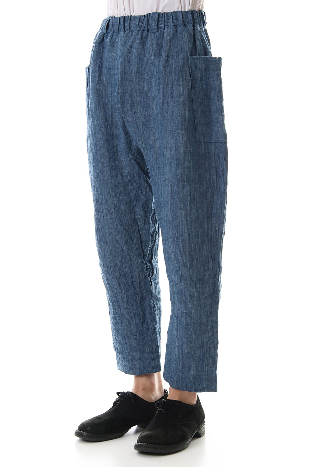 Linen Cropped Pants Indigo