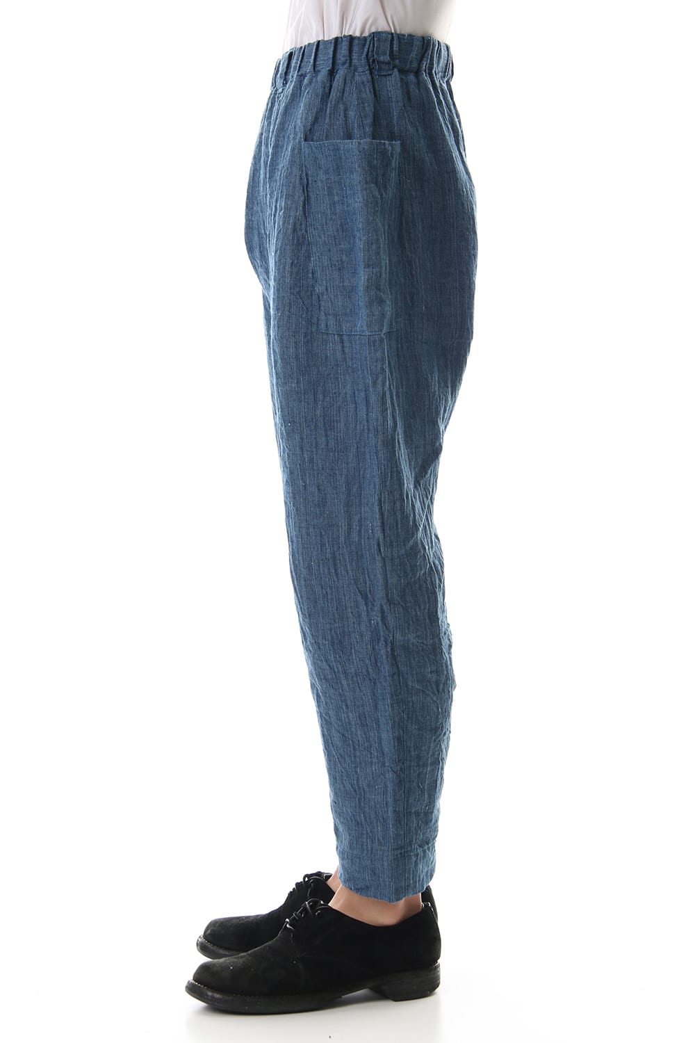 Linen Cropped Pants Indigo