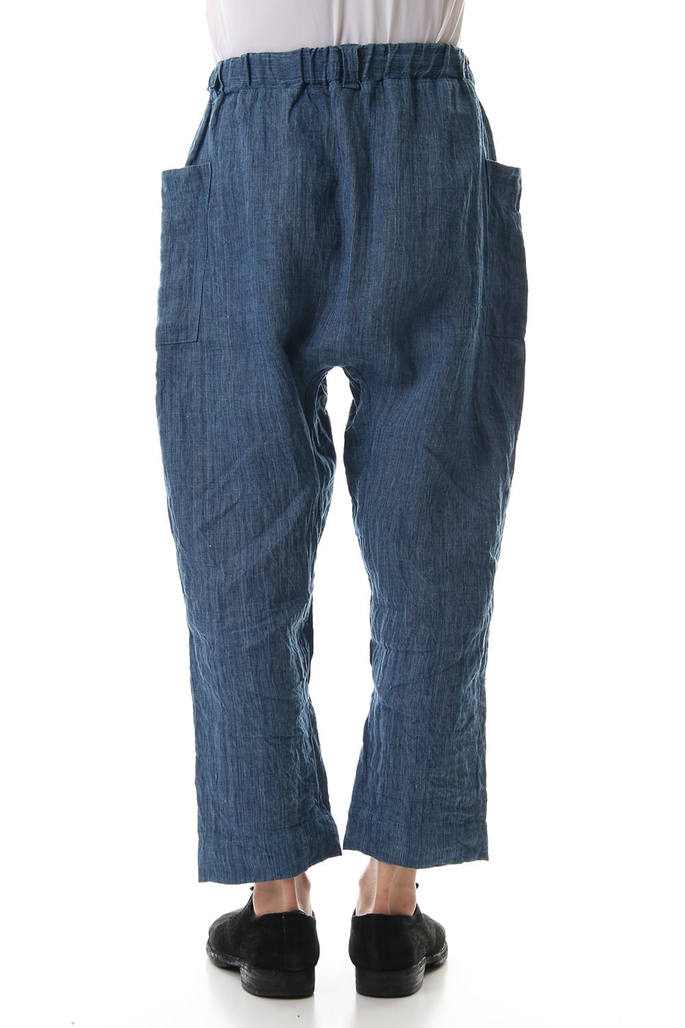 Linen Cropped Pants Indigo