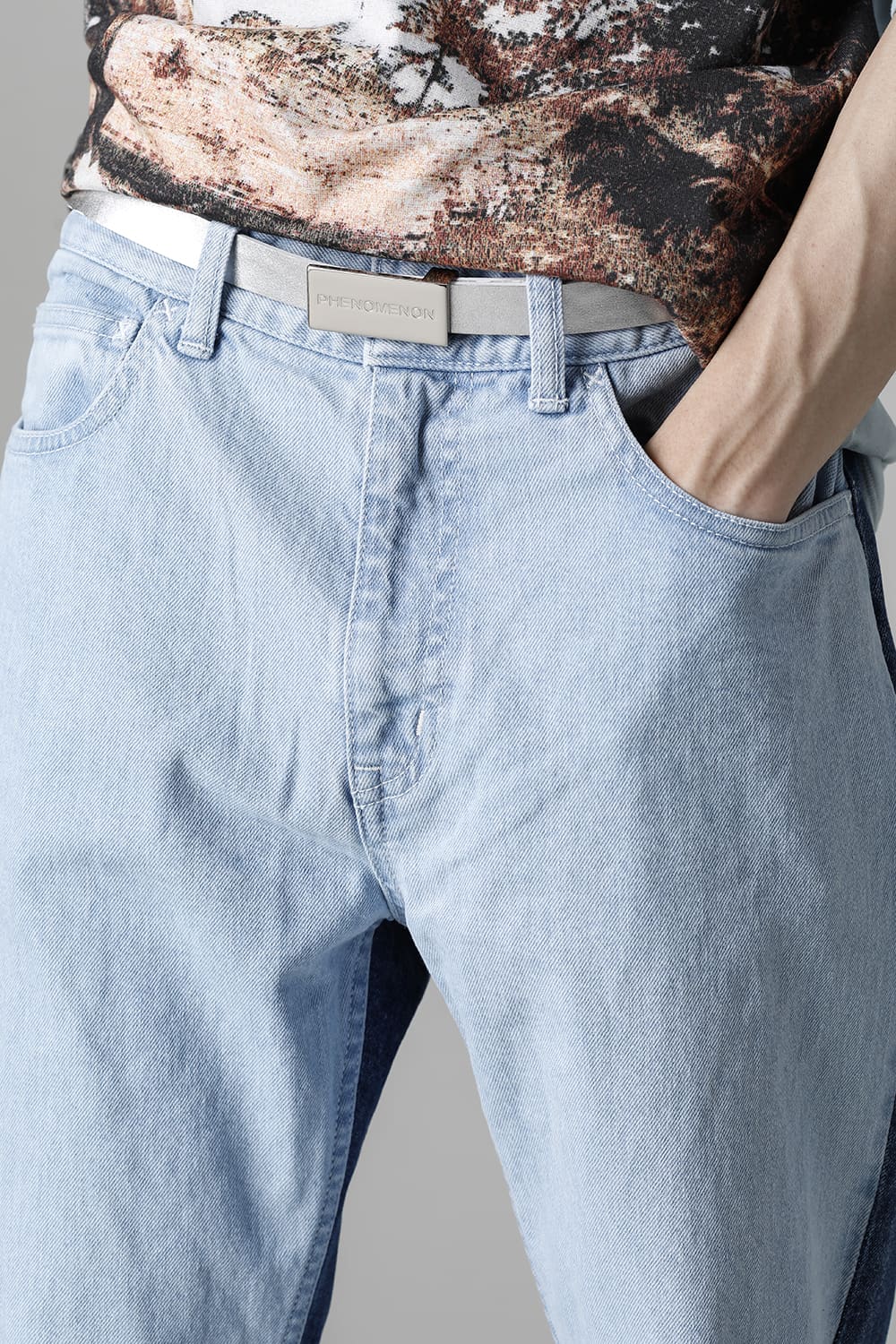 リバーシブル ナローベルト ホワイト × シルバー