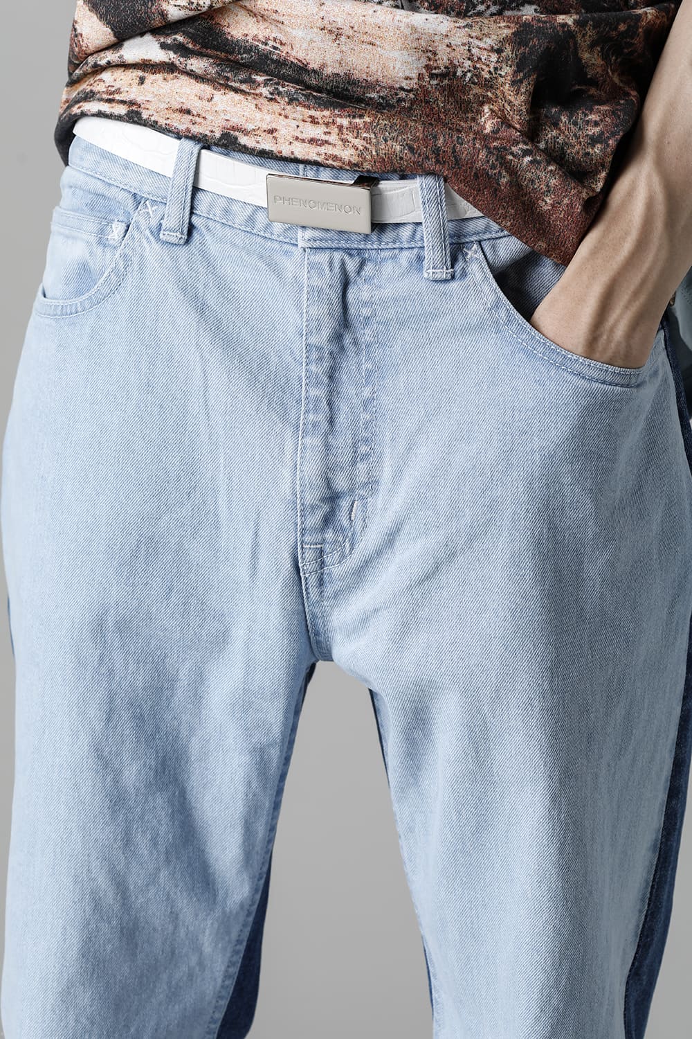 リバーシブル ナローベルト ホワイト × シルバー