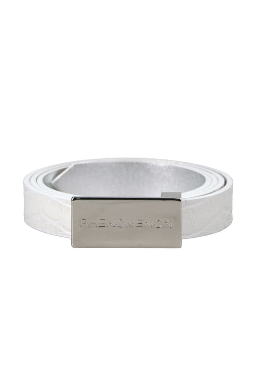Reversible Narrow Belt White × Silver
