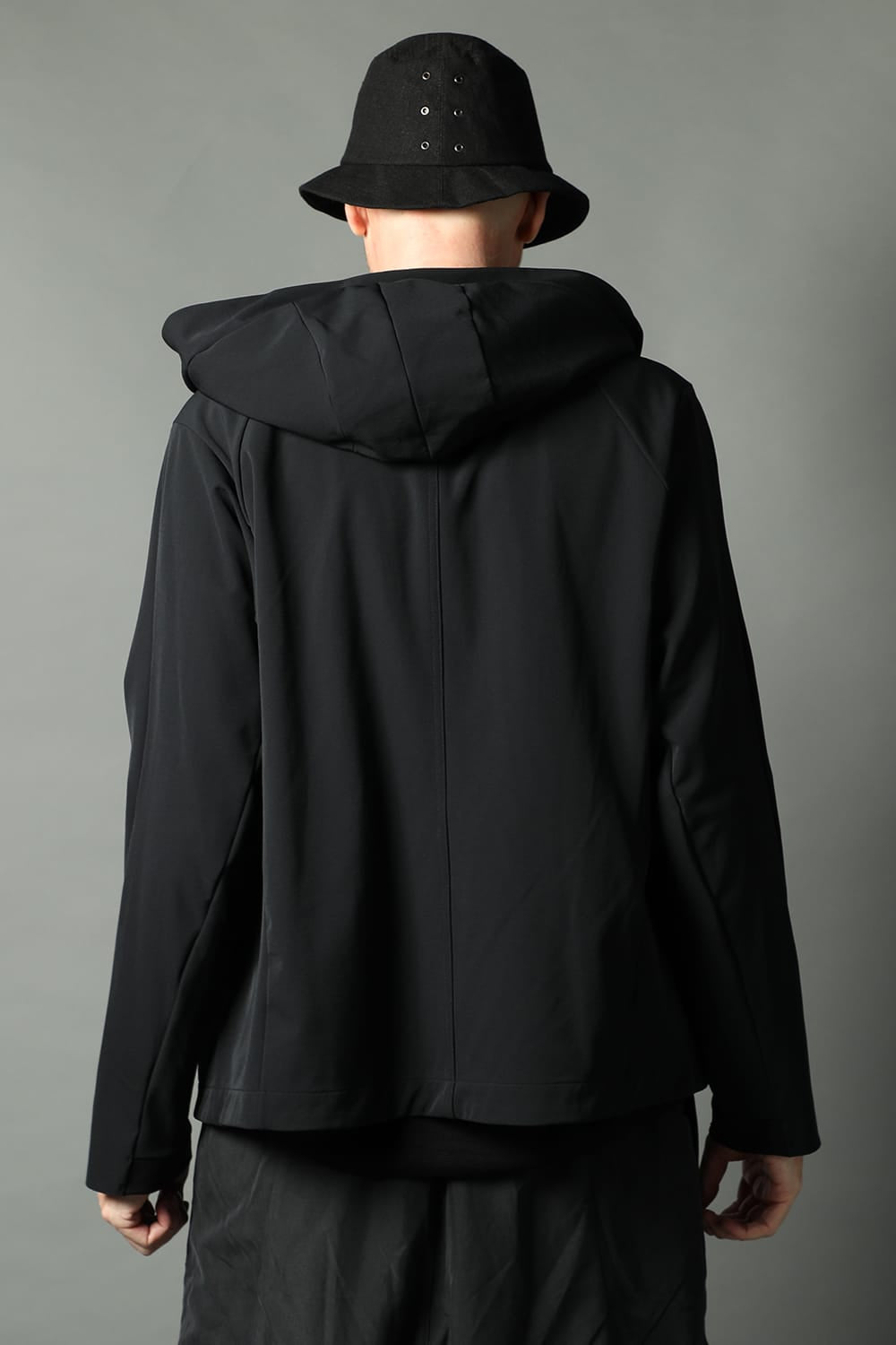 Hooded jacket merino wool jersey bonding