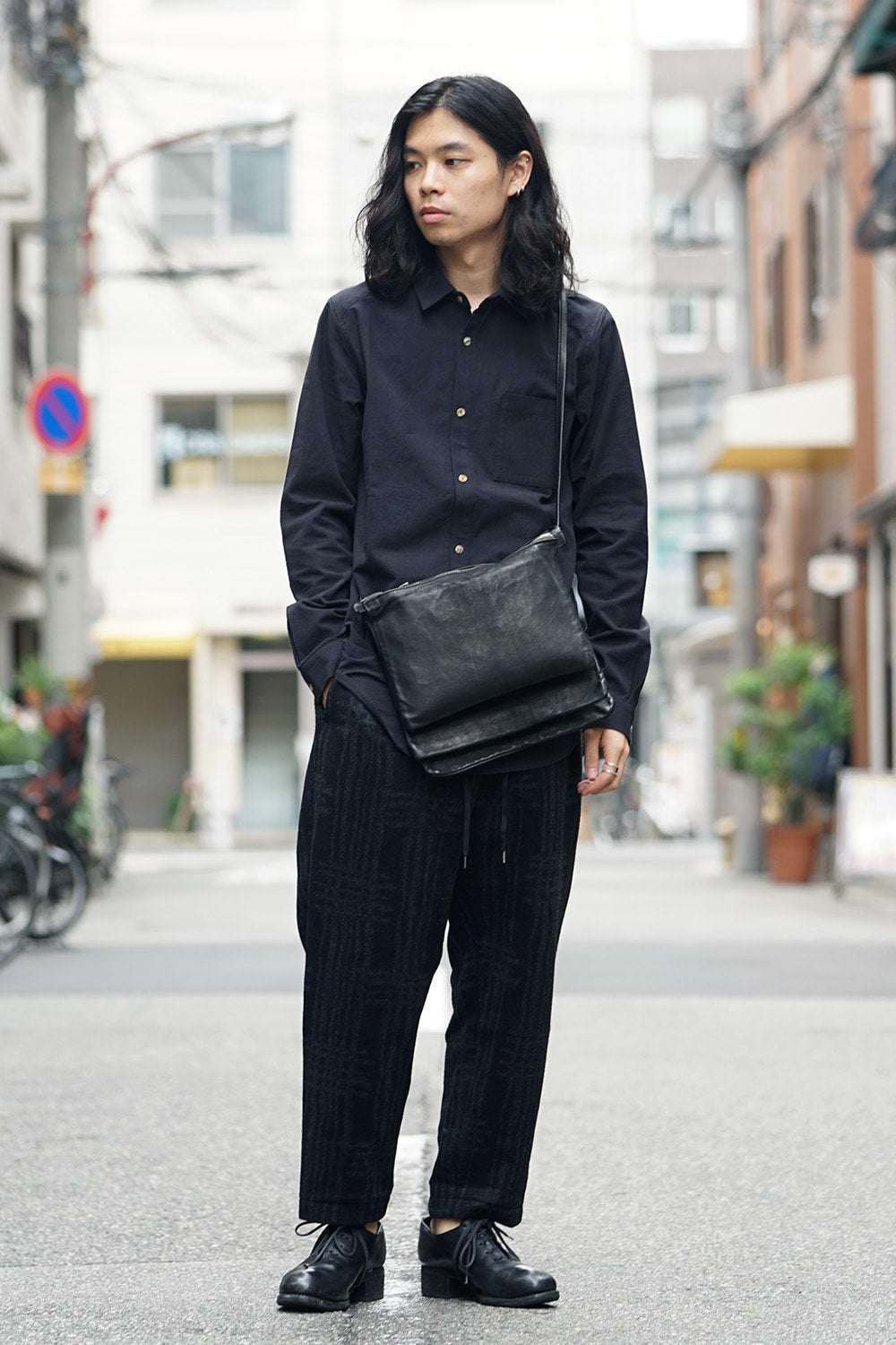 Leather Shoulder Bag Soft Kangaroo Full Grain Large 3 Pockets - PKT04M - GUIDI