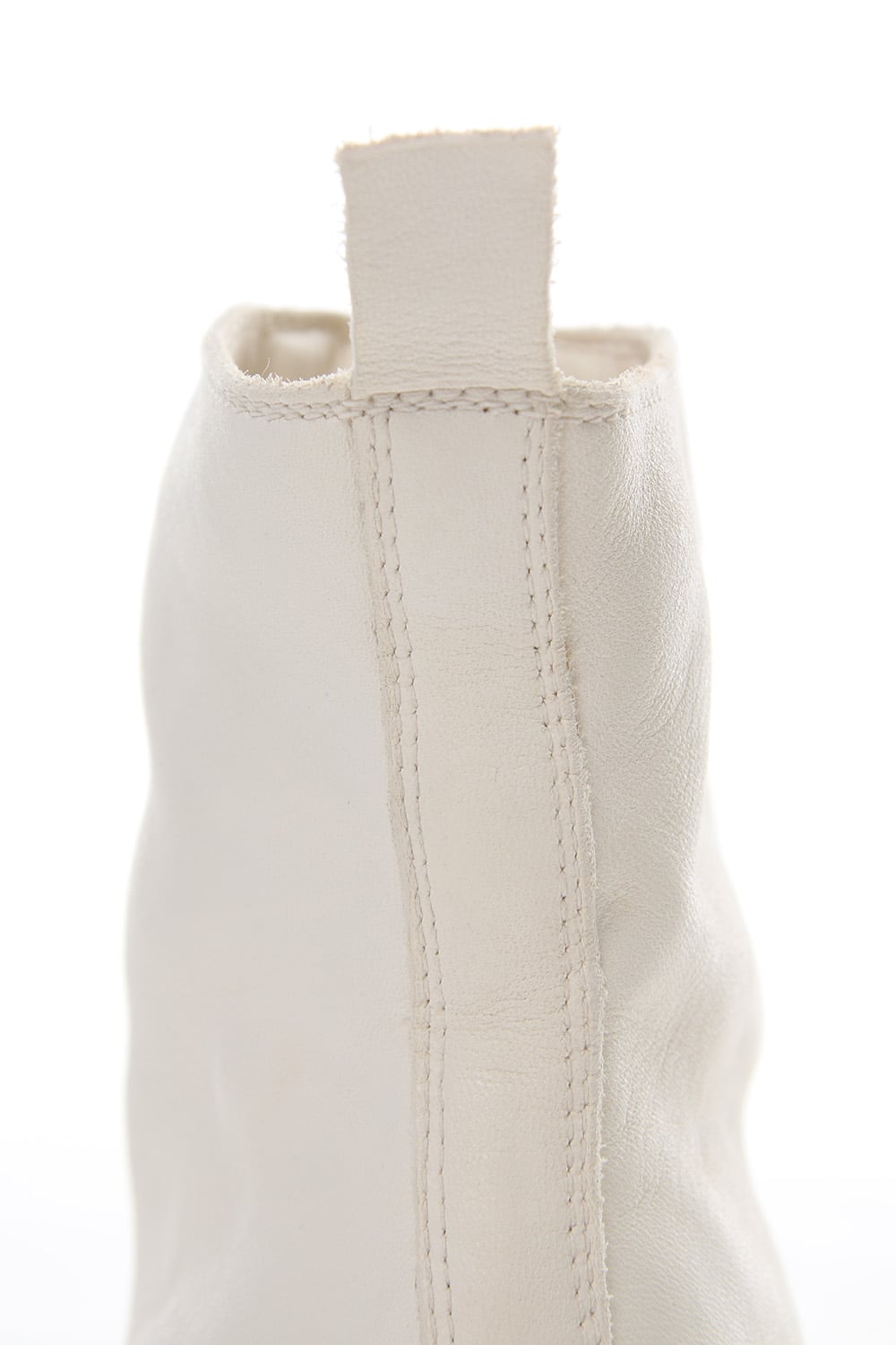 Front Zip Boots Double Sole - Horse Full Grain Leather White