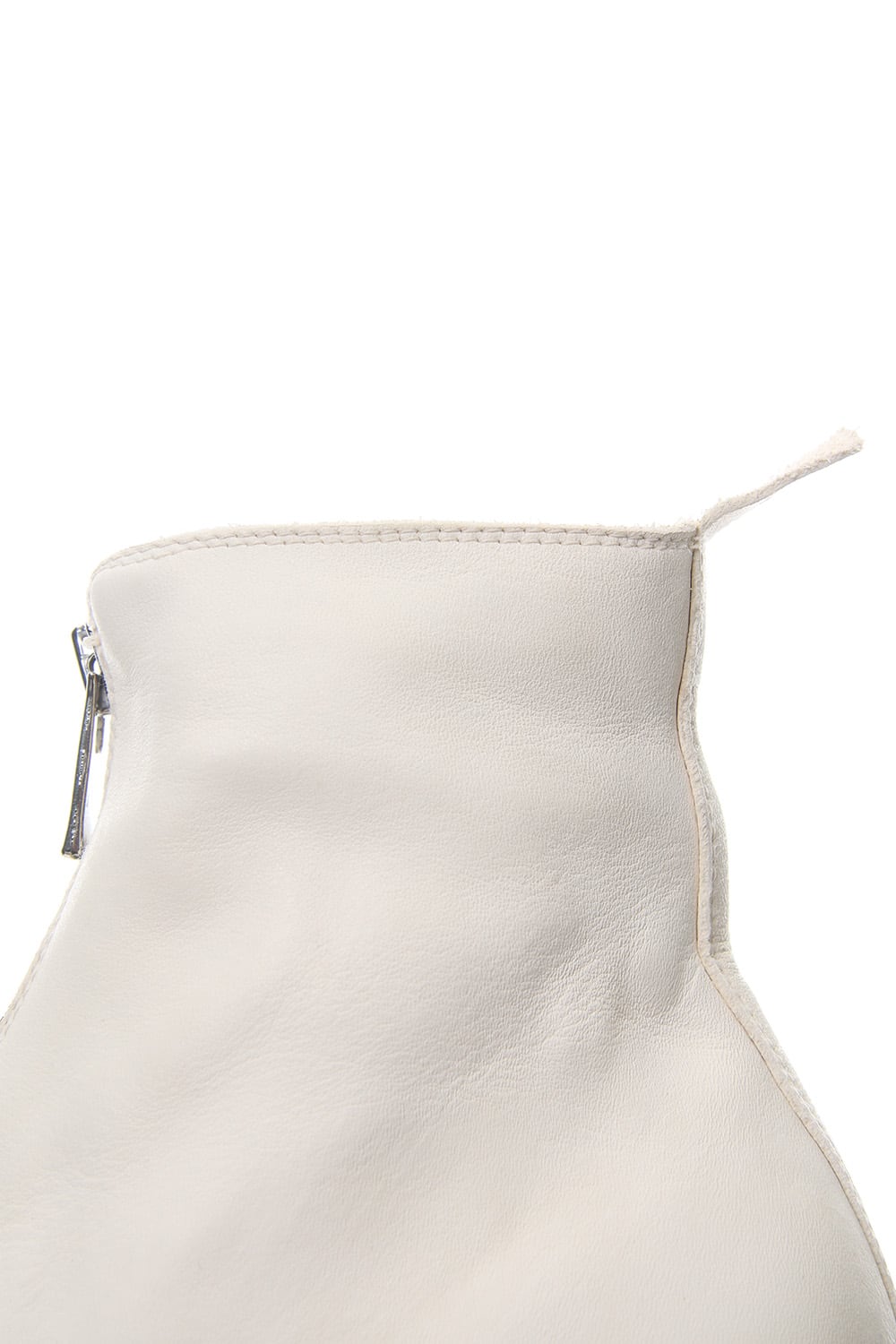 Front Zip Boots Double Sole - Horse Full Grain Leather White