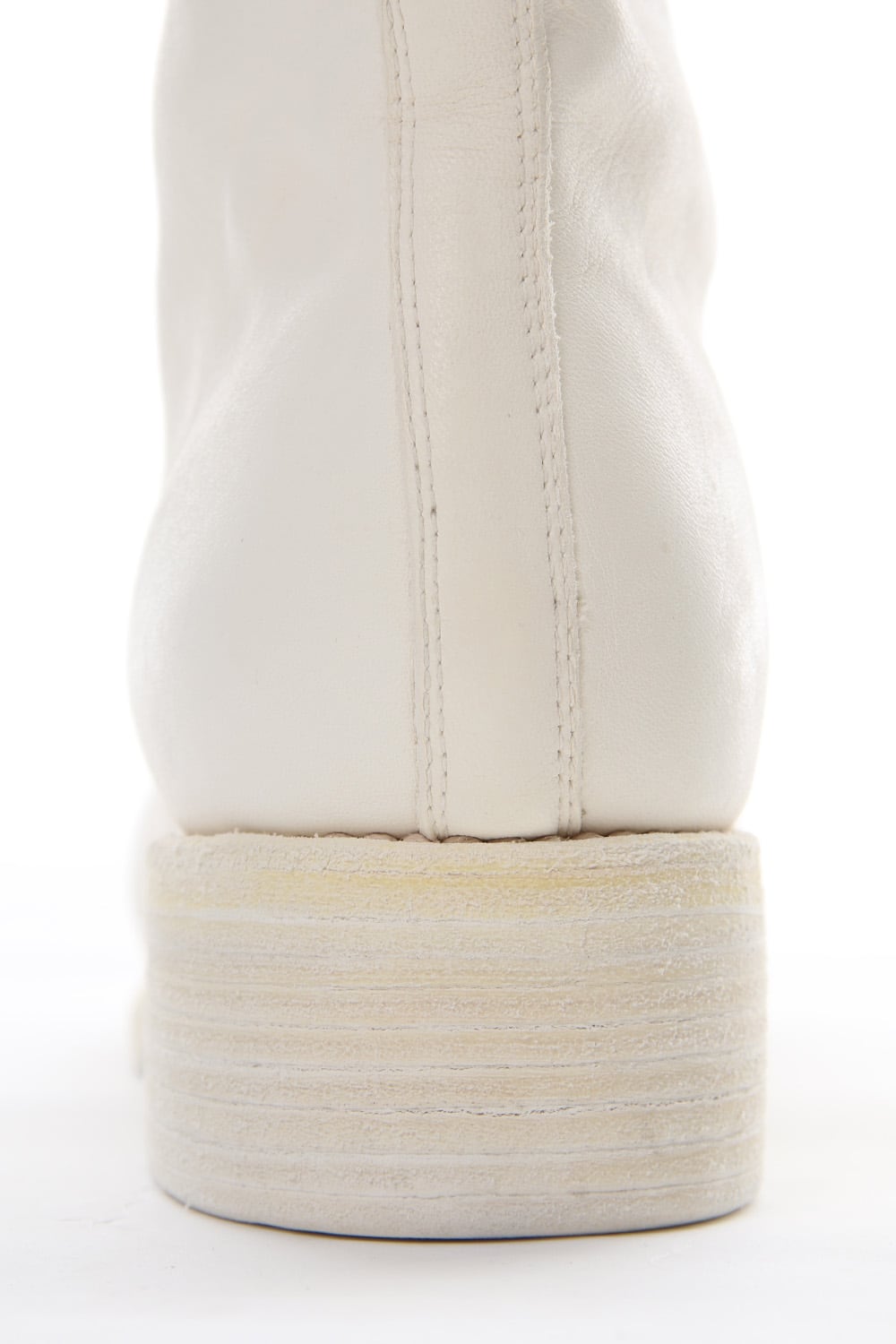 Front Zip Boots Double Sole - Horse Full Grain Leather White