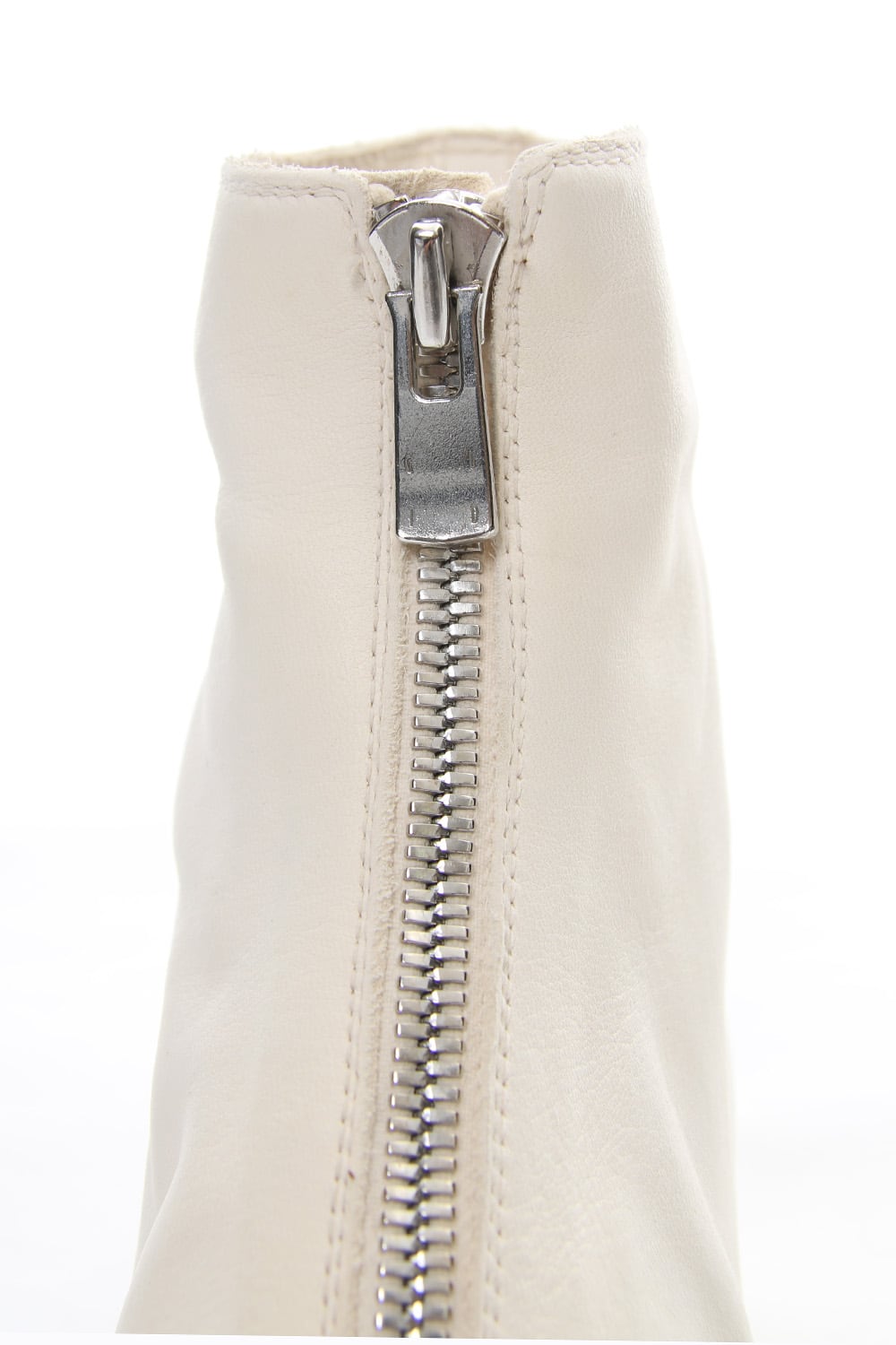 Front Zip Boots Double Sole - Horse Full Grain Leather White