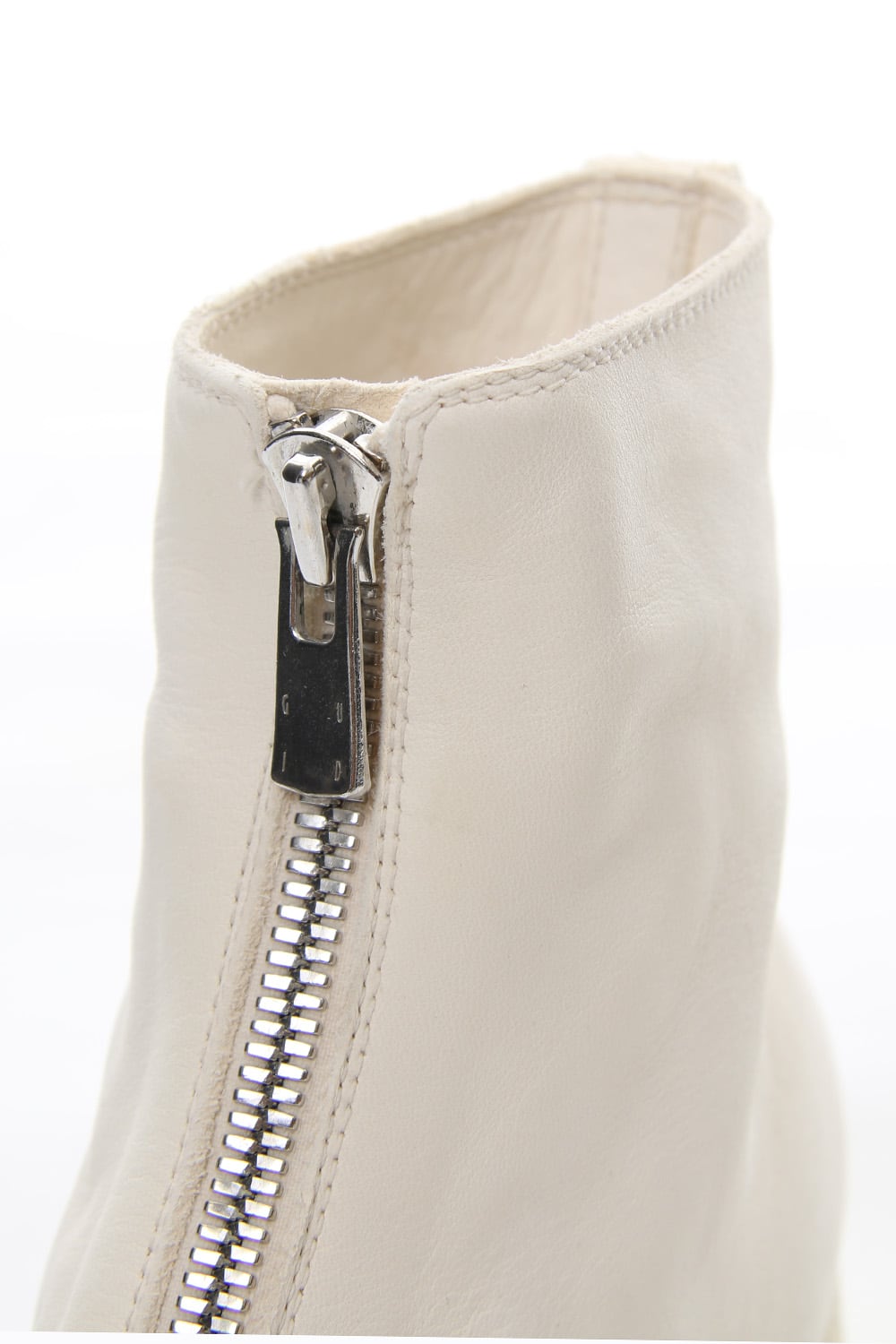 Front Zip Boots Double Sole - Horse Full Grain Leather White