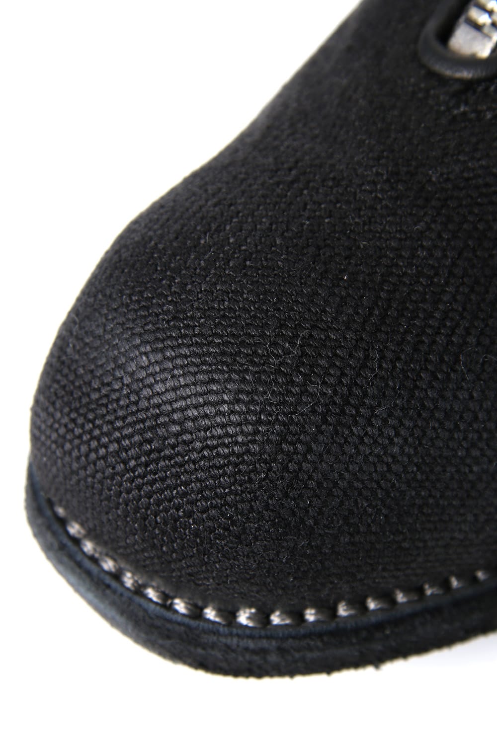 Front Zip Boots Double Sole - Linen - Black