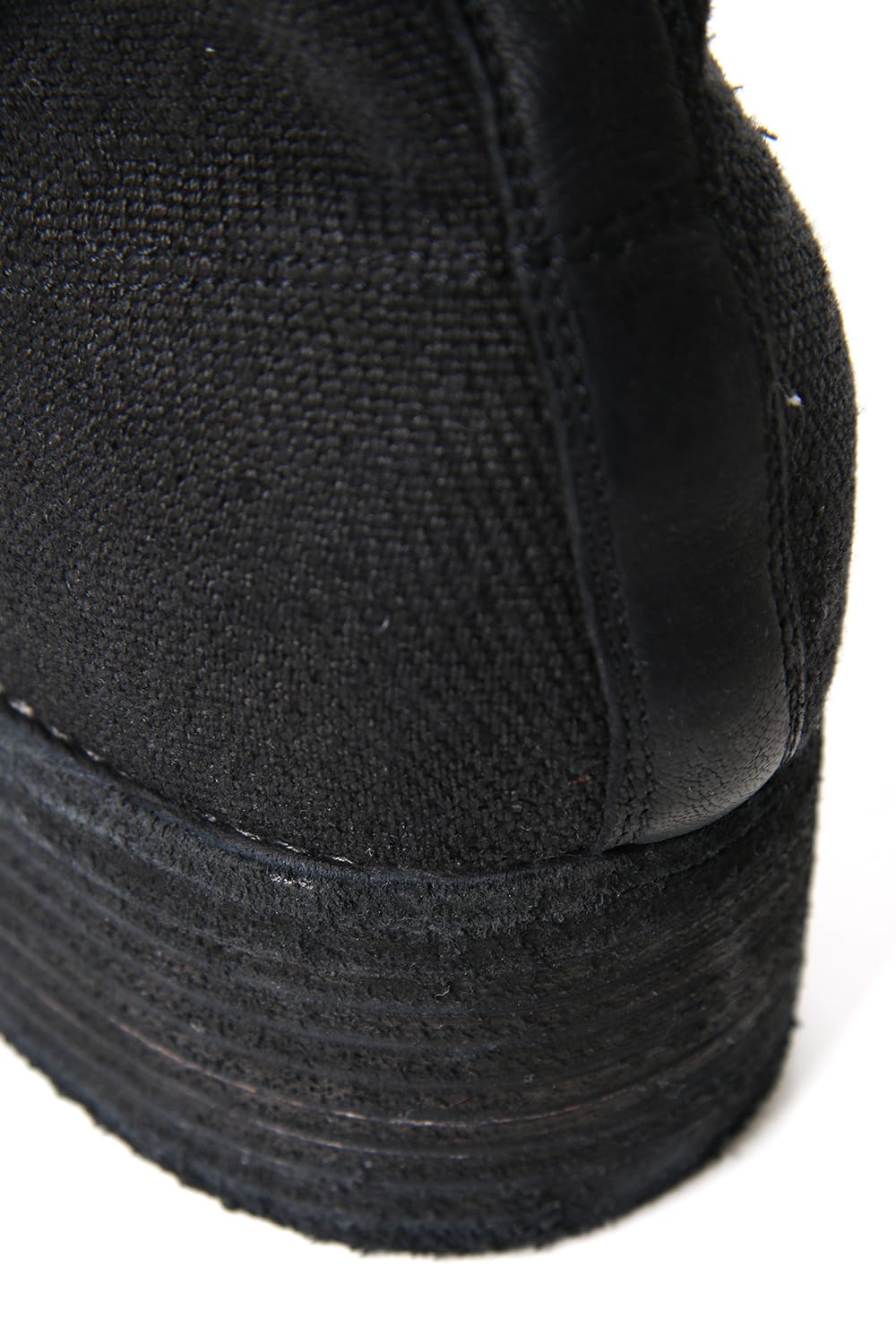 Front Zip Boots Double Sole - Linen - Black