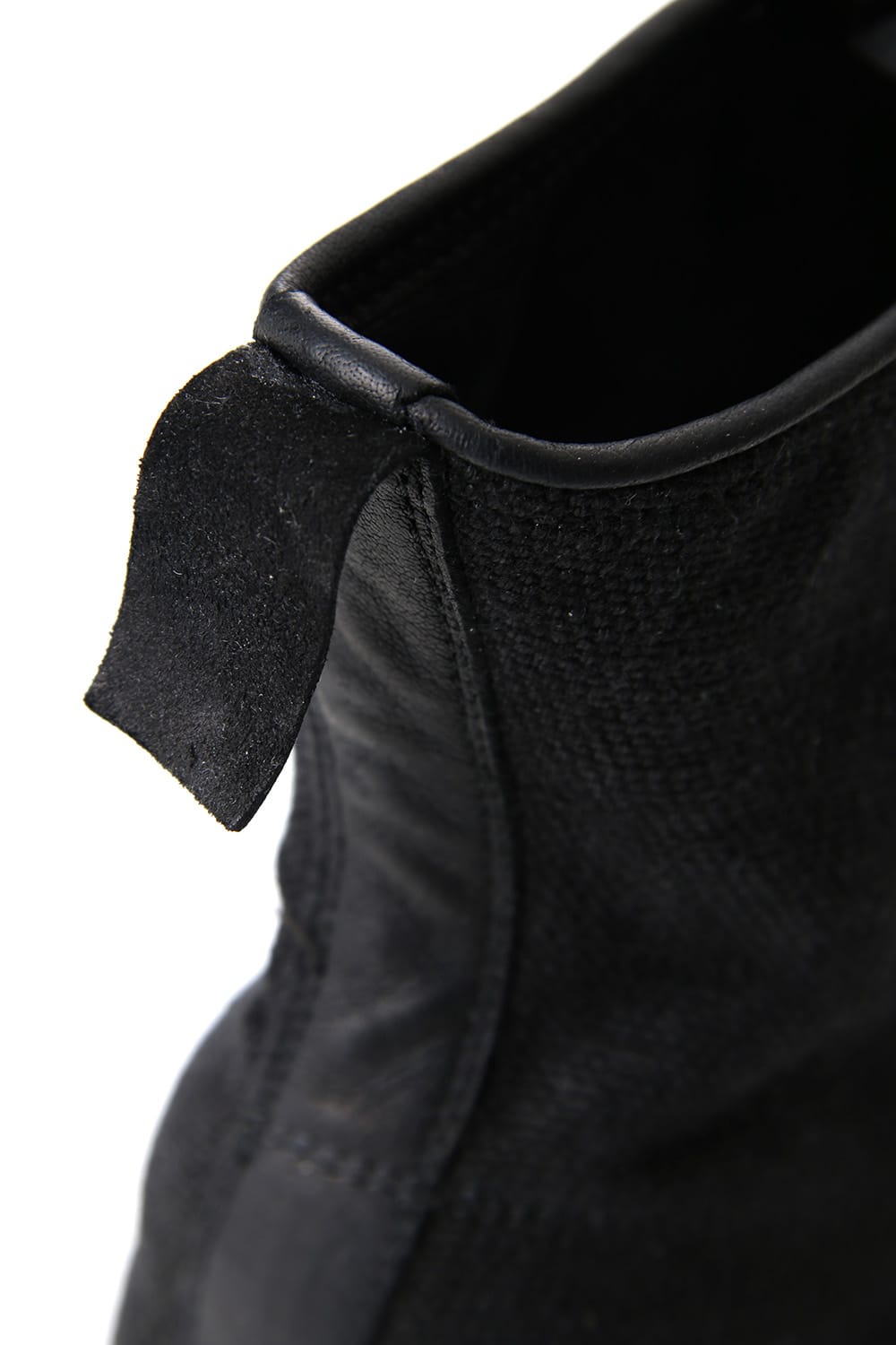 Front Zip Boots Double Sole - Linen - Black