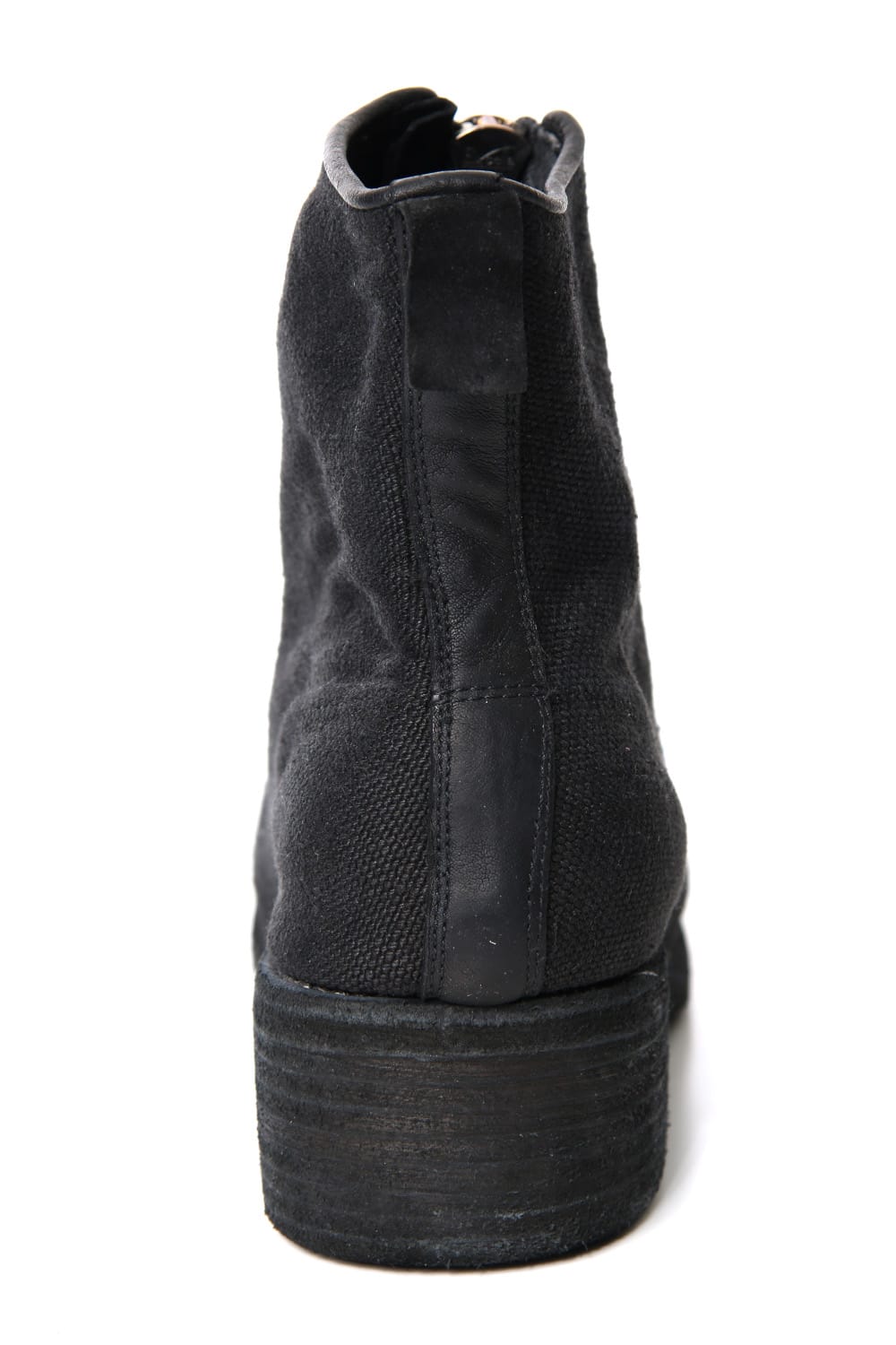Front Zip Boots Double Sole - Linen - Black