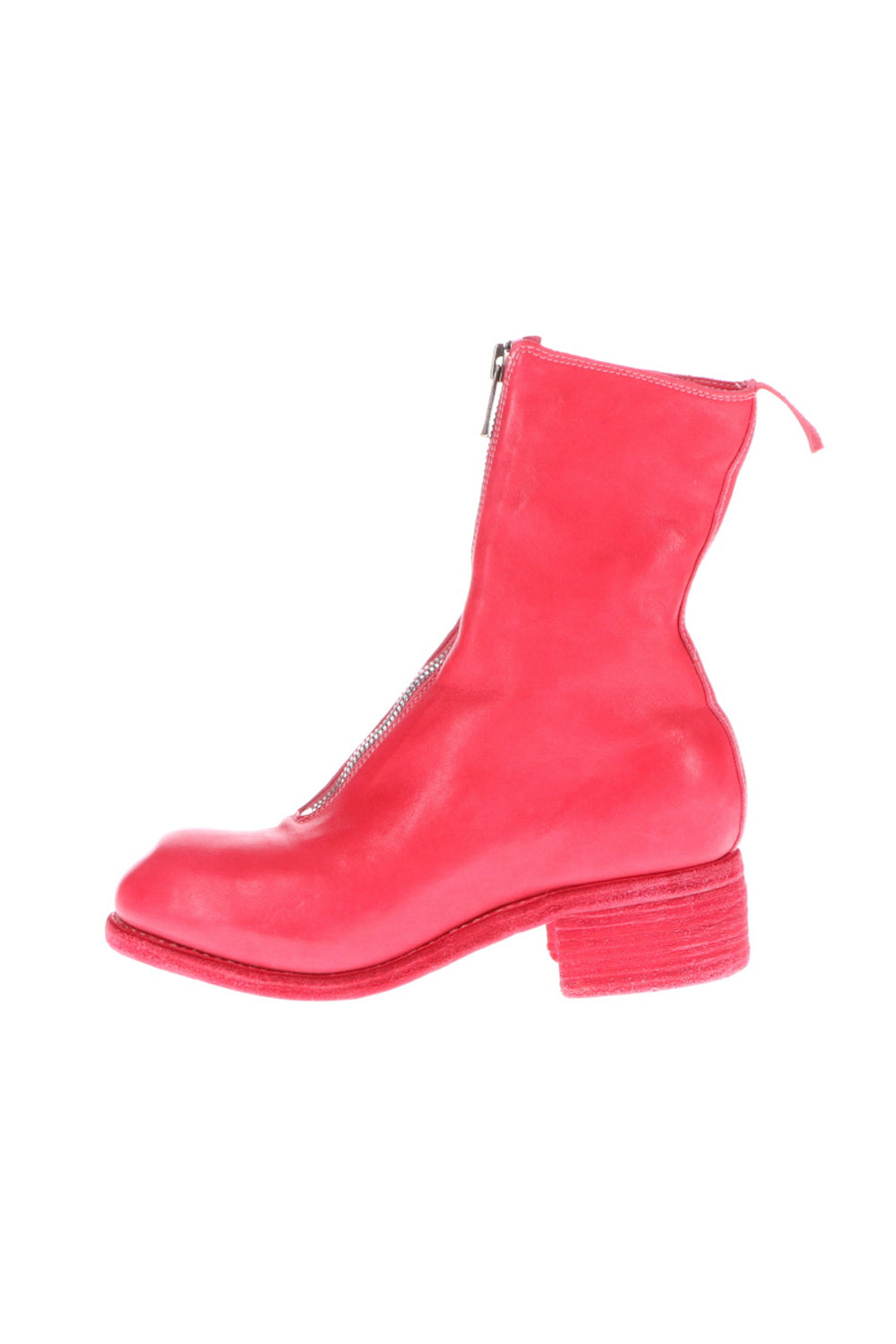 Women's Long Front Zip Boots - Horse Full Grain Leather  Pink