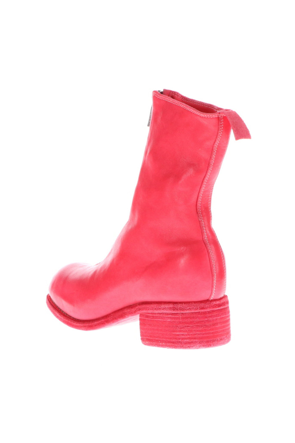 Women's Long Front Zip Boots - Horse Full Grain Leather  Pink