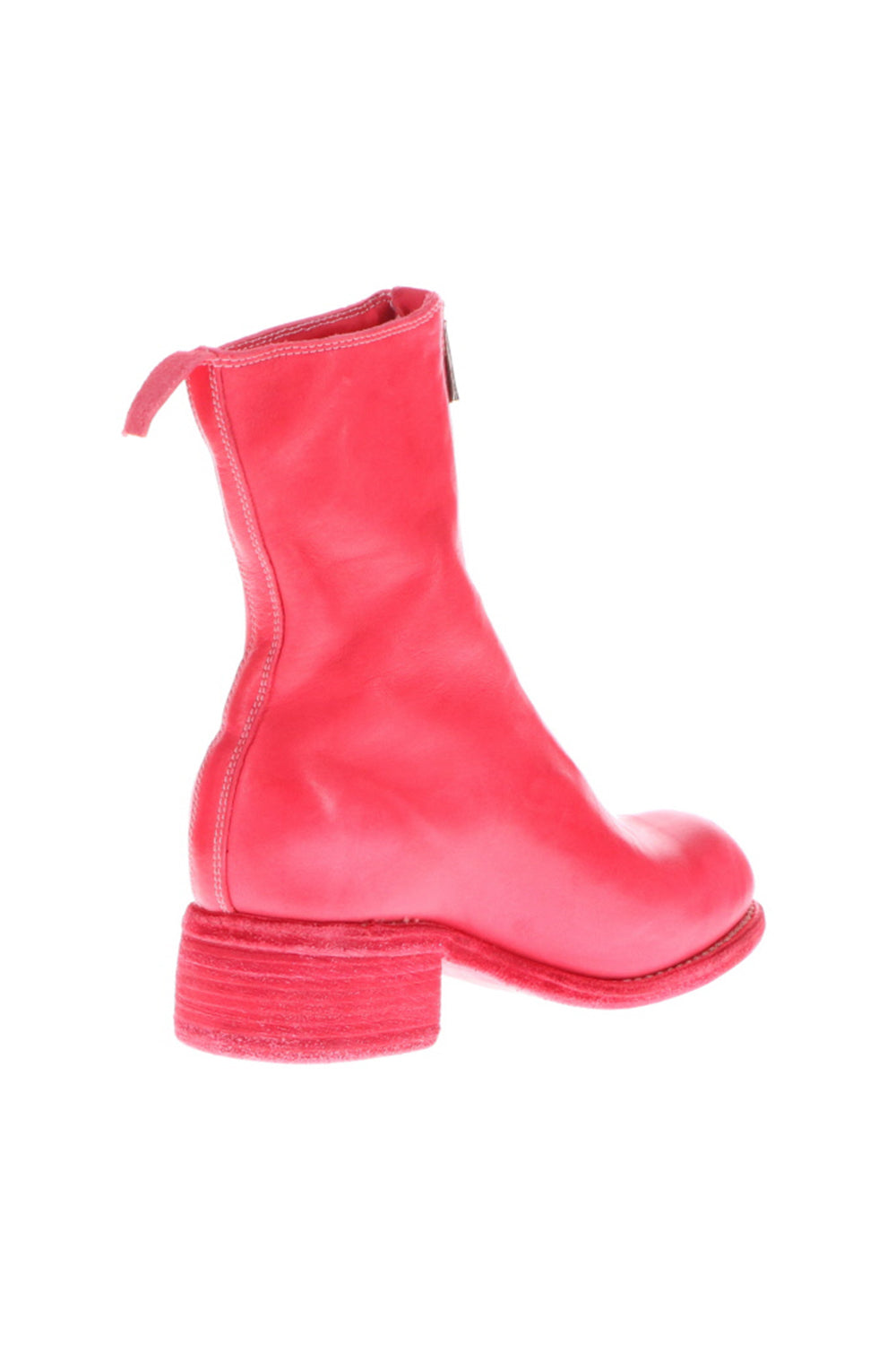 Women's Long Front Zip Boots - Horse Full Grain Leather  Pink