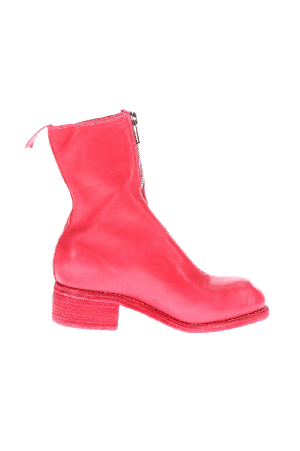 Women's Long Front Zip Boots - Horse Full Grain Leather  Pink