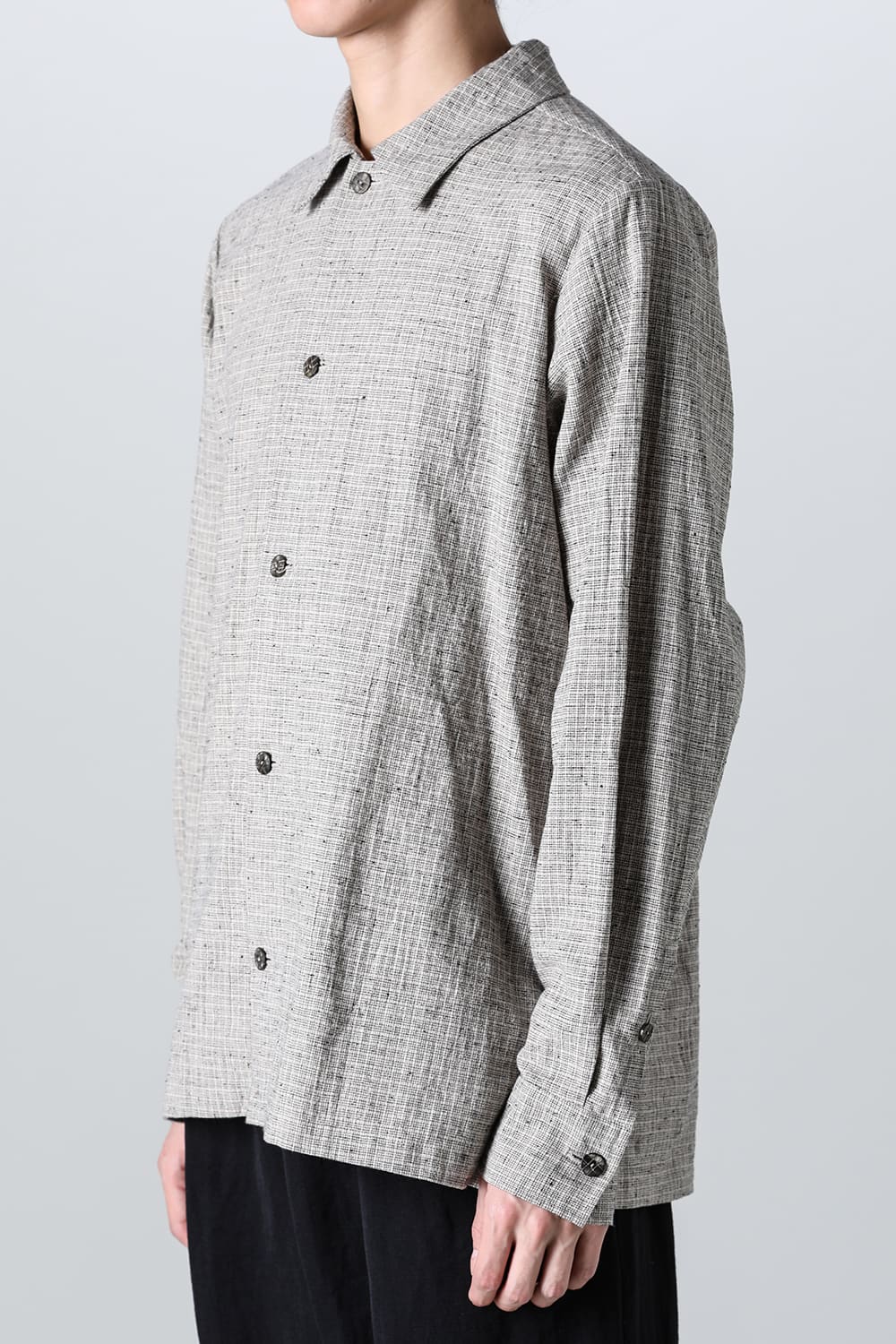 plain shirt light color check - A