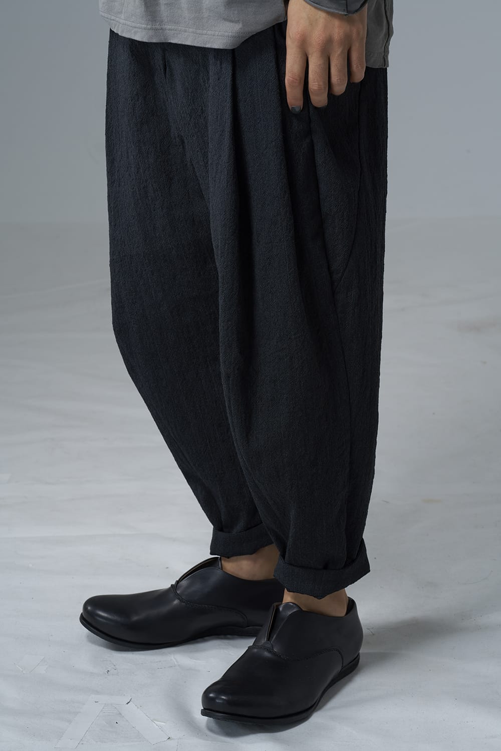 Cropped pants shrink wool stripe