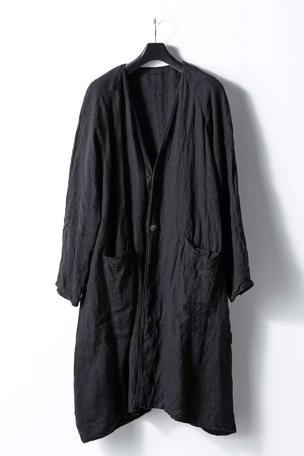 Collarless Coat Reversible Black/Black