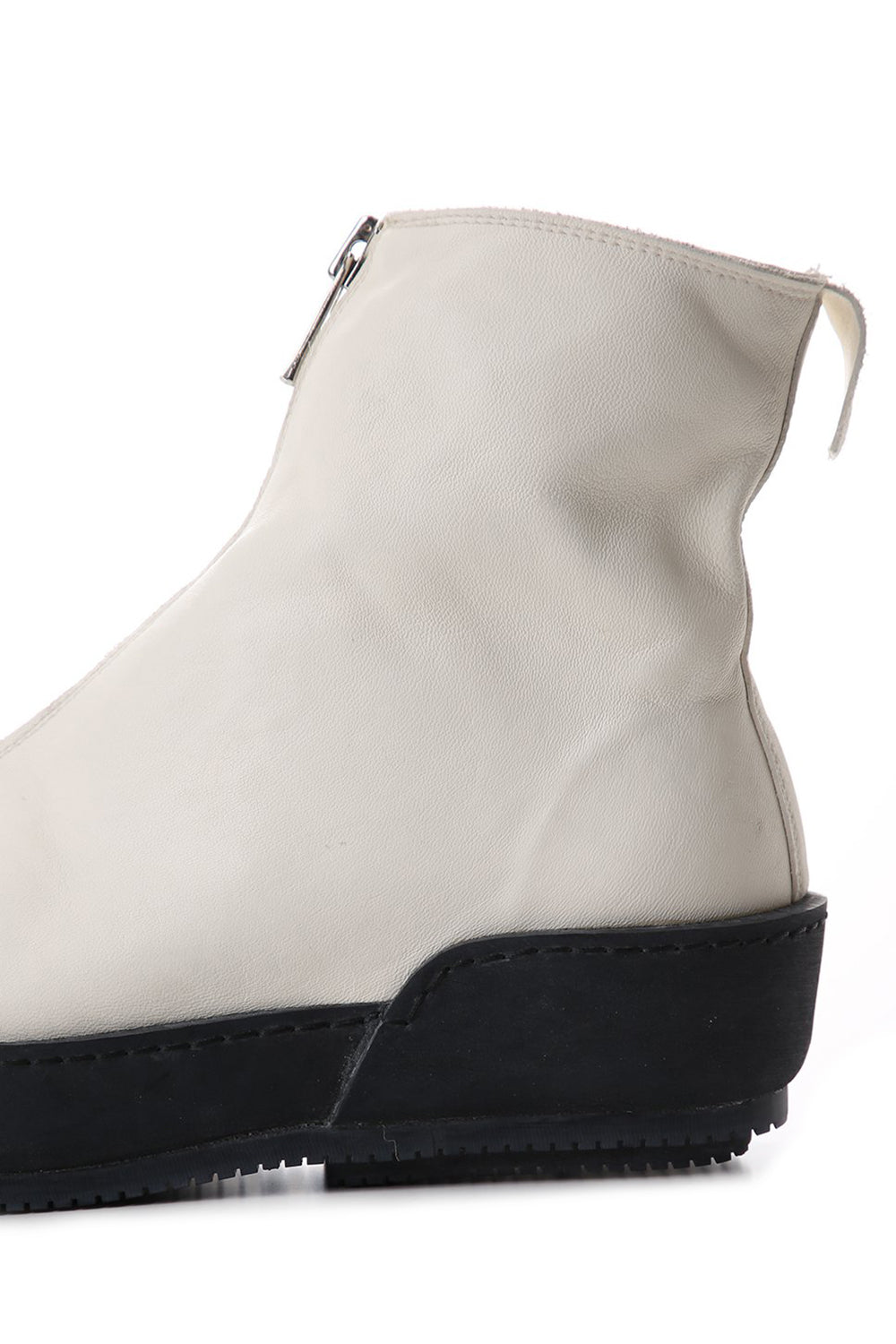 Soft Horse Full Grain Lined Front Zip Boots White - PLS